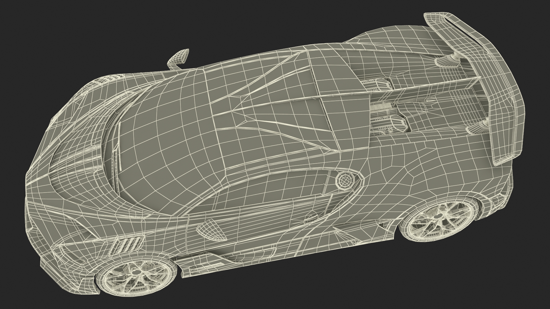 3D Sport Coupe Black Simplified model