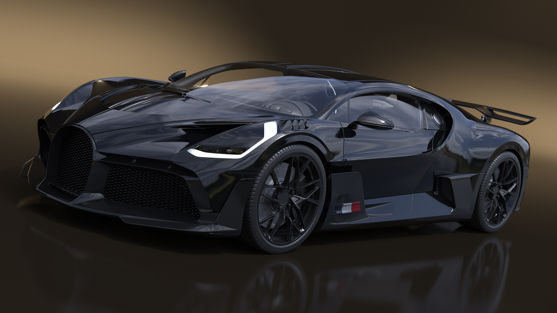 3D Sport Coupe Black Simplified model