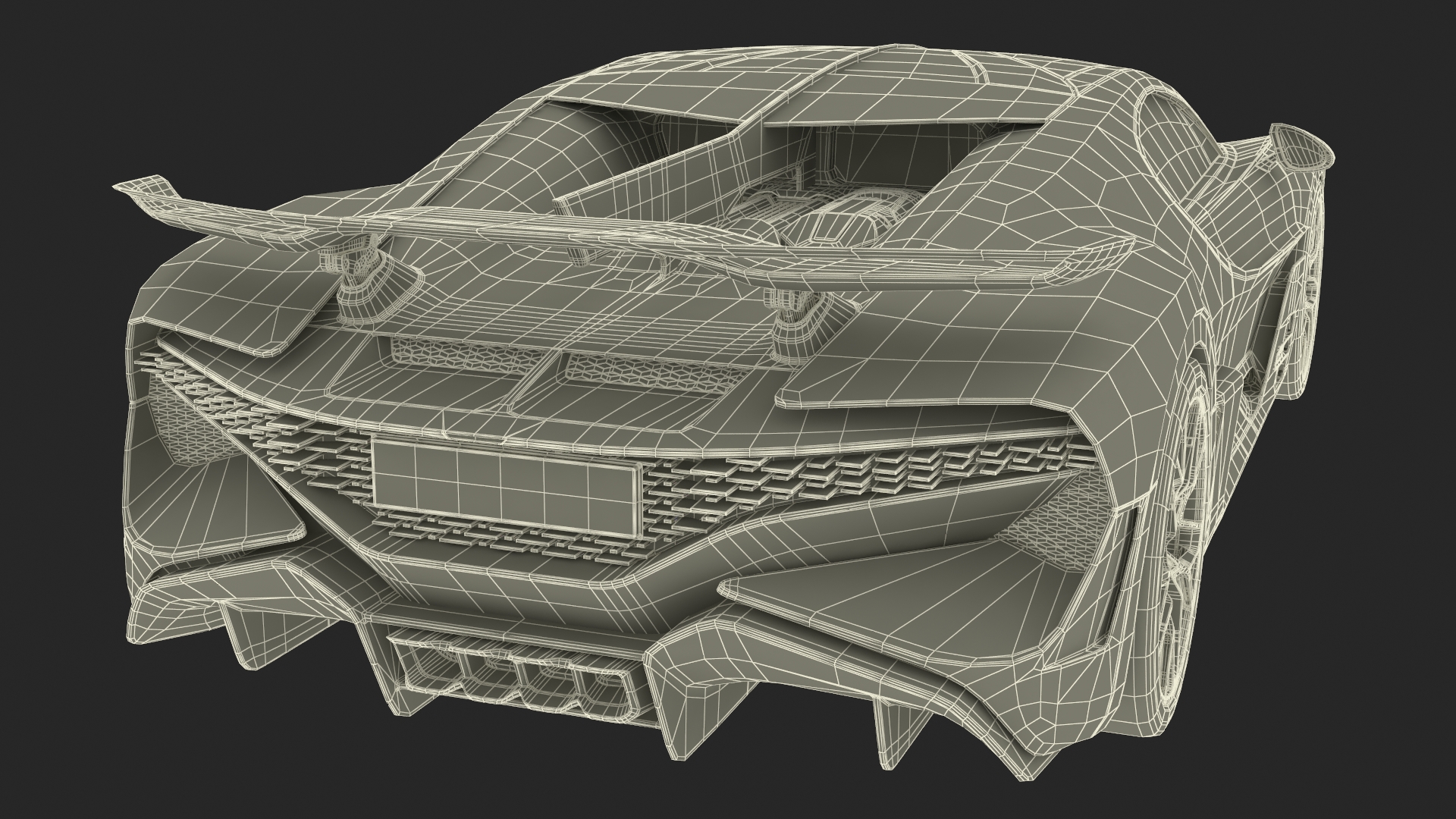 3D Sport Coupe Black Simplified model
