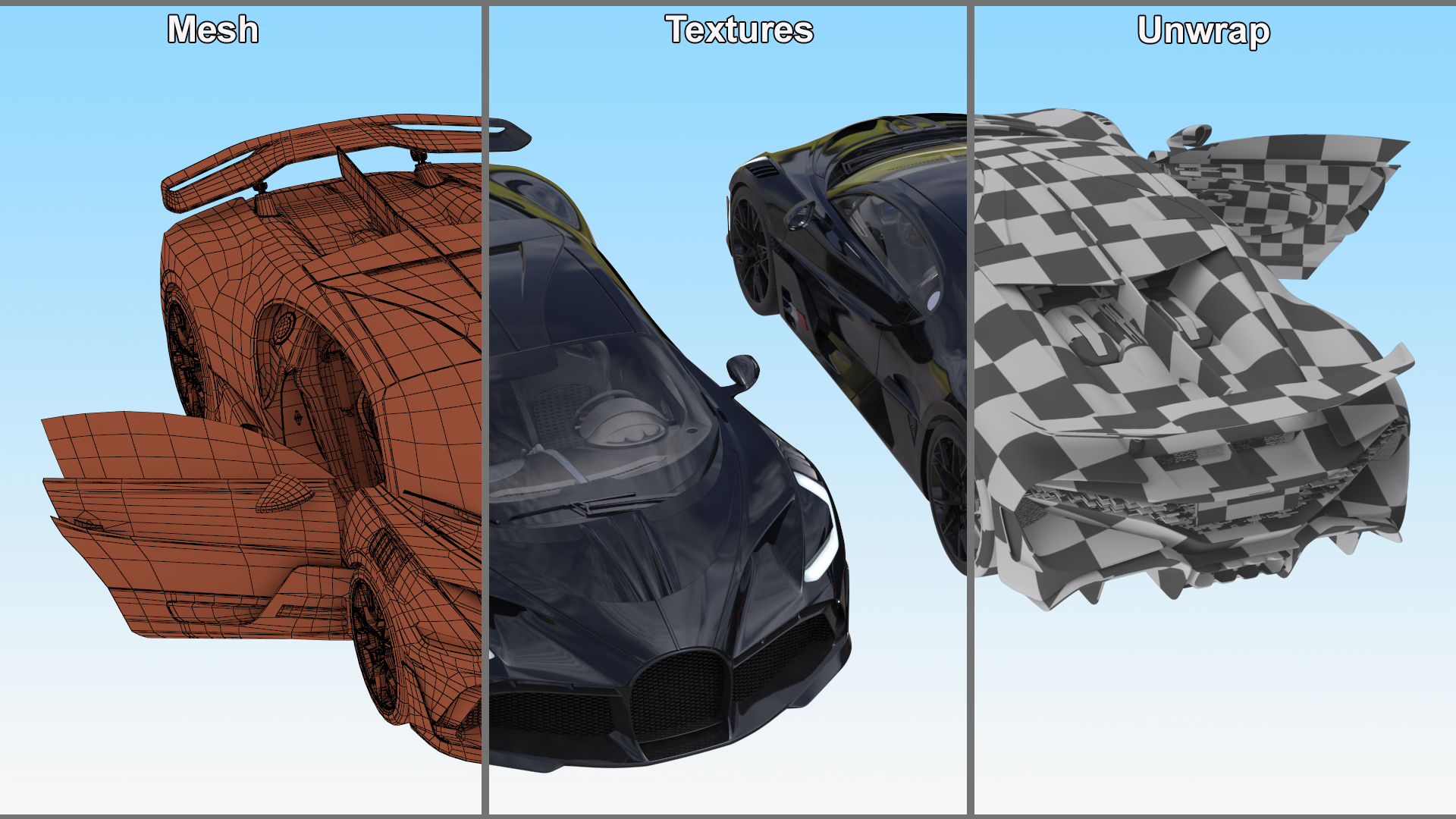 3D Sport Coupe Black Simplified model