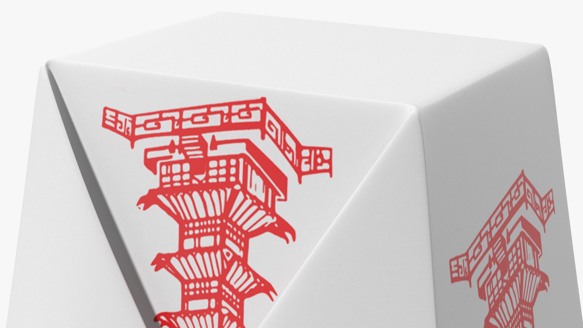 3D Chinese Restaurant Opened Takeout Box 32 Oz model