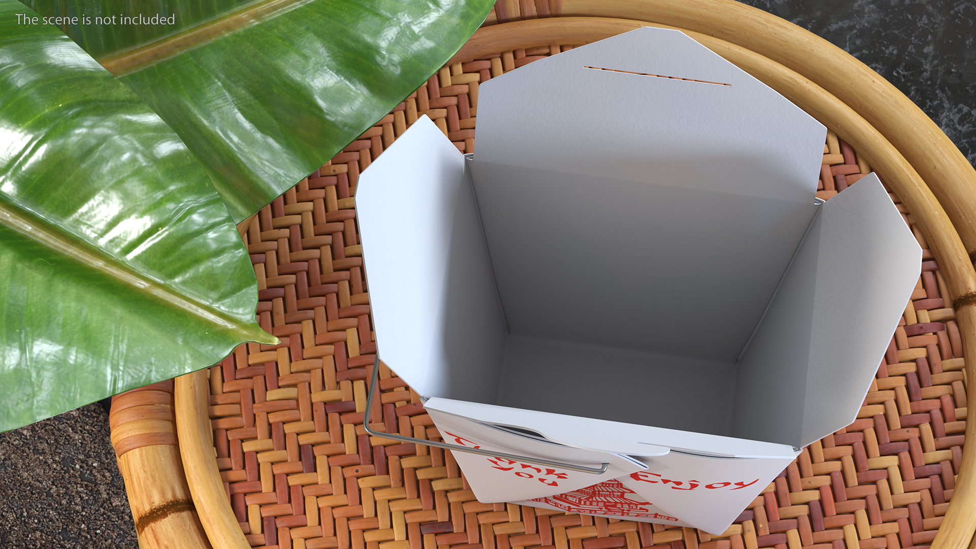 3D Chinese Restaurant Opened Takeout Box 32 Oz model