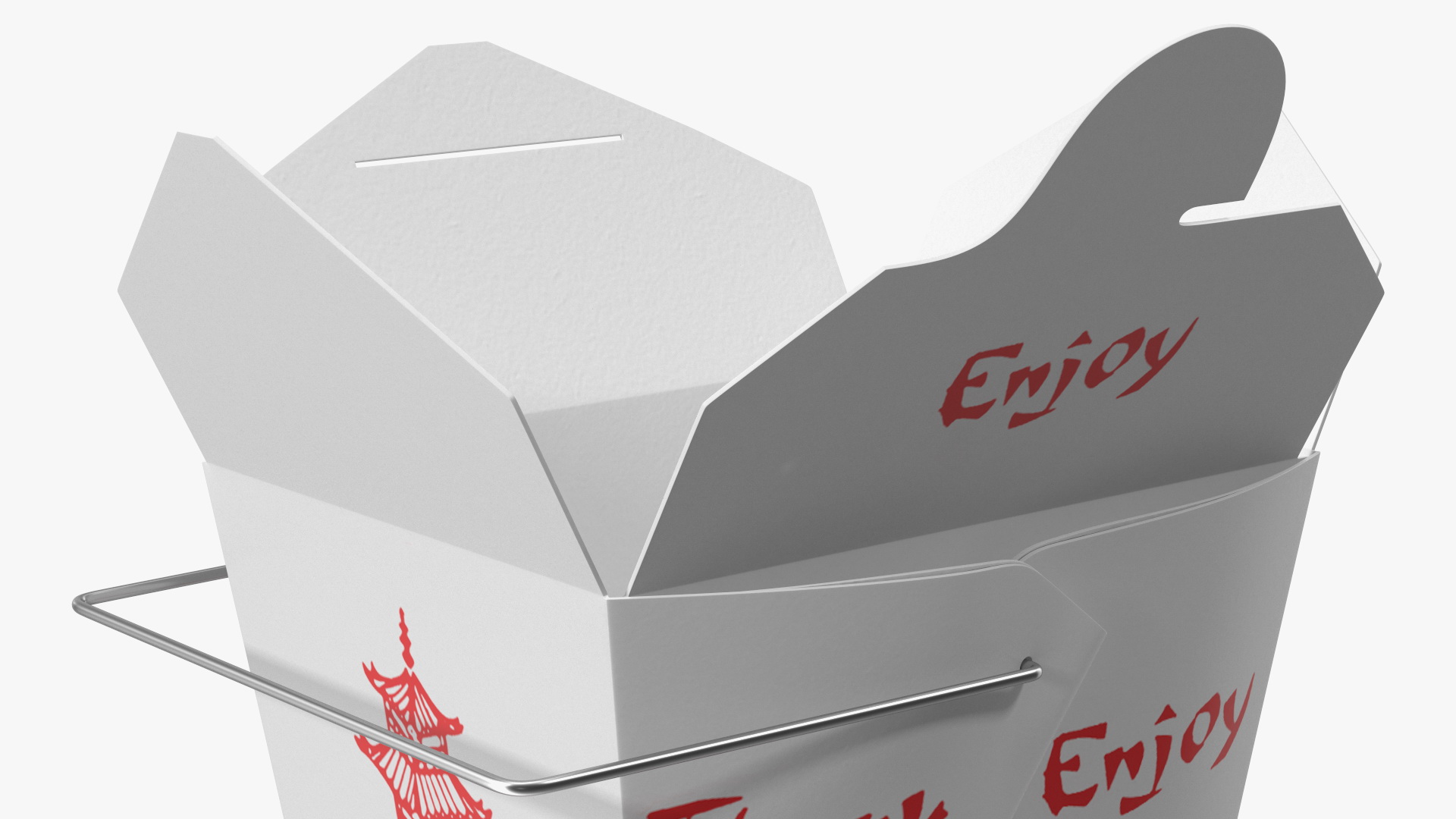 3D Chinese Restaurant Opened Takeout Box 32 Oz model