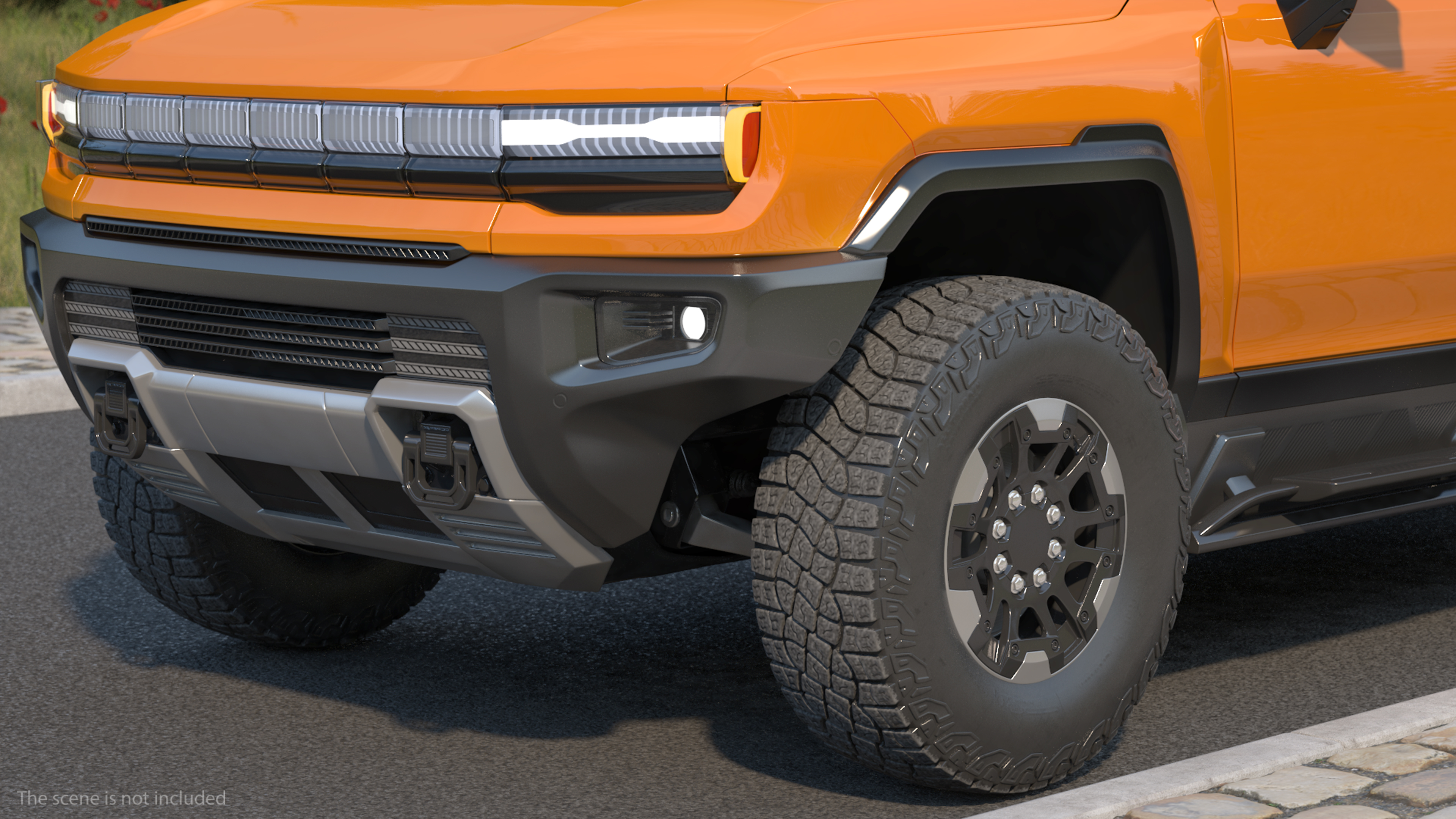 Luxury Electric SUT Truck Orange 3D
