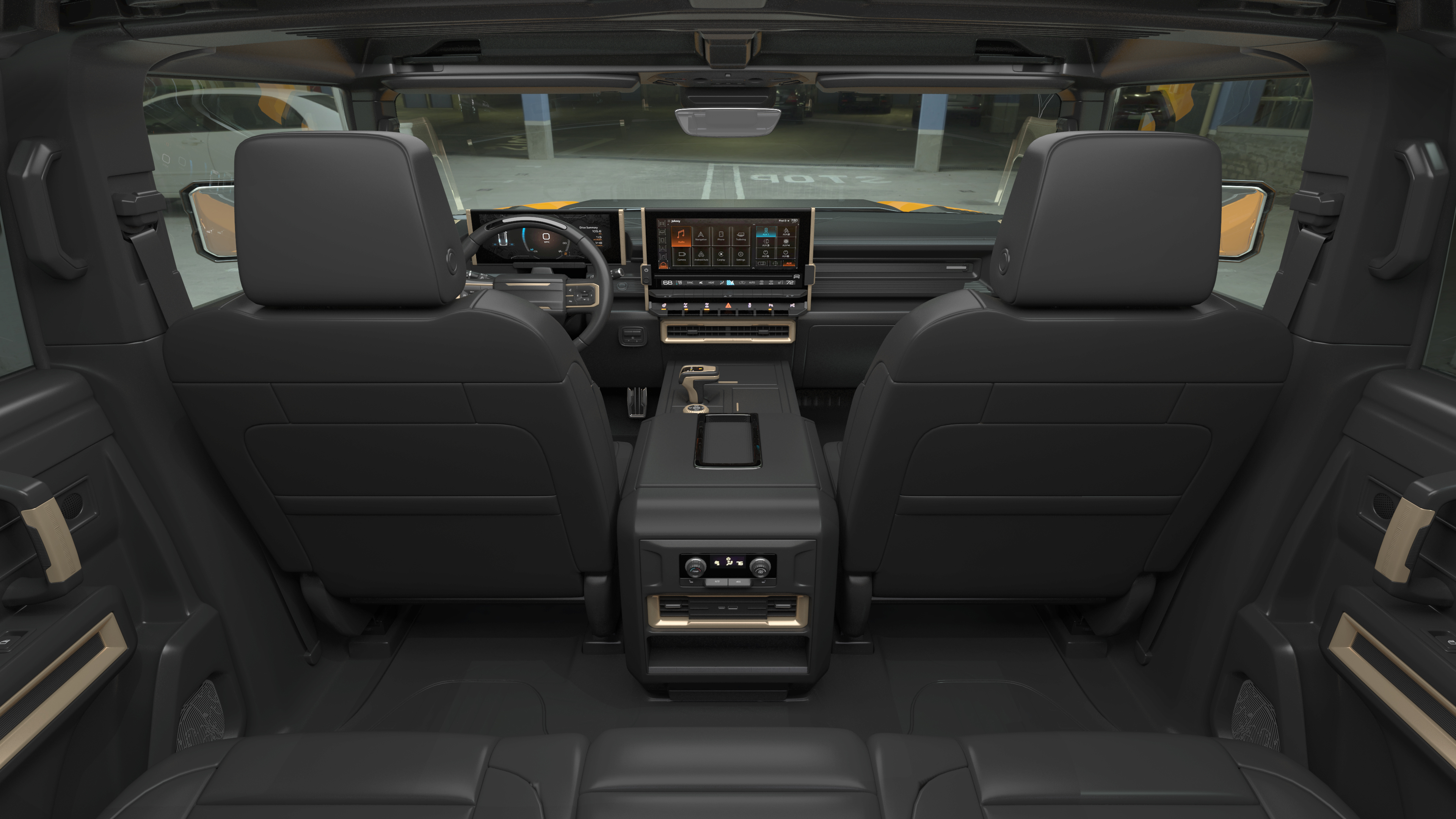 Luxury Electric SUT Truck Orange 3D