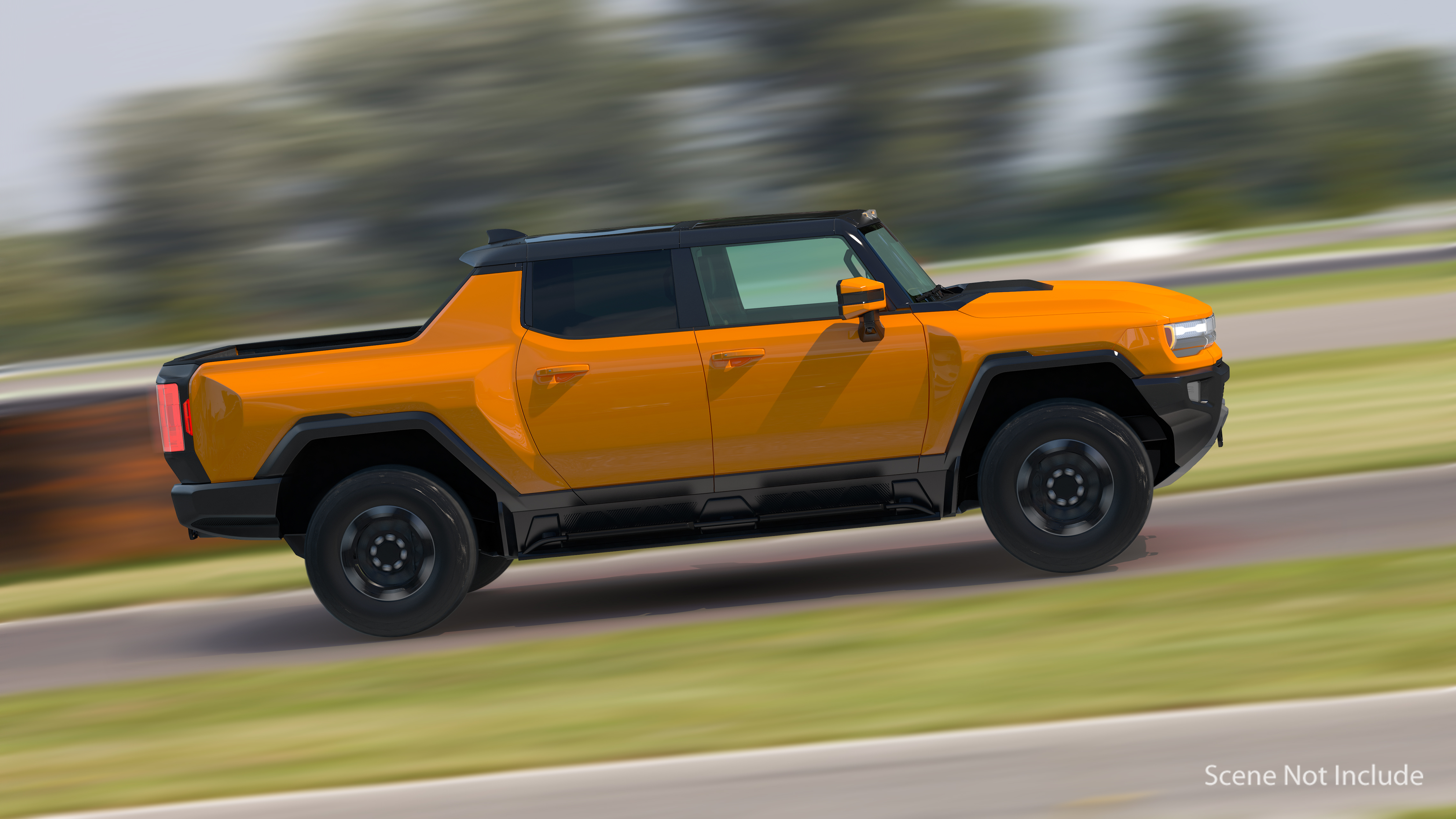 Luxury Electric SUT Truck Orange 3D