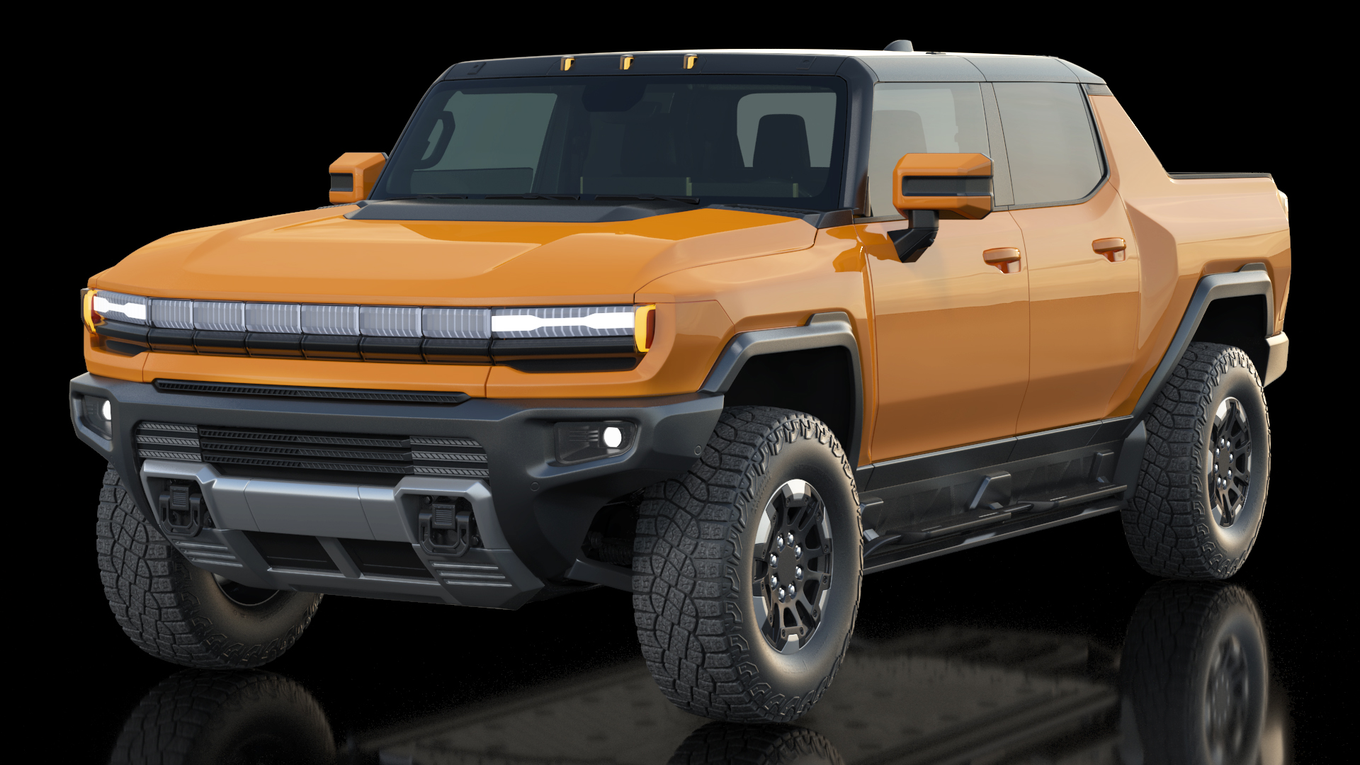 Luxury Electric SUT Truck Orange 3D