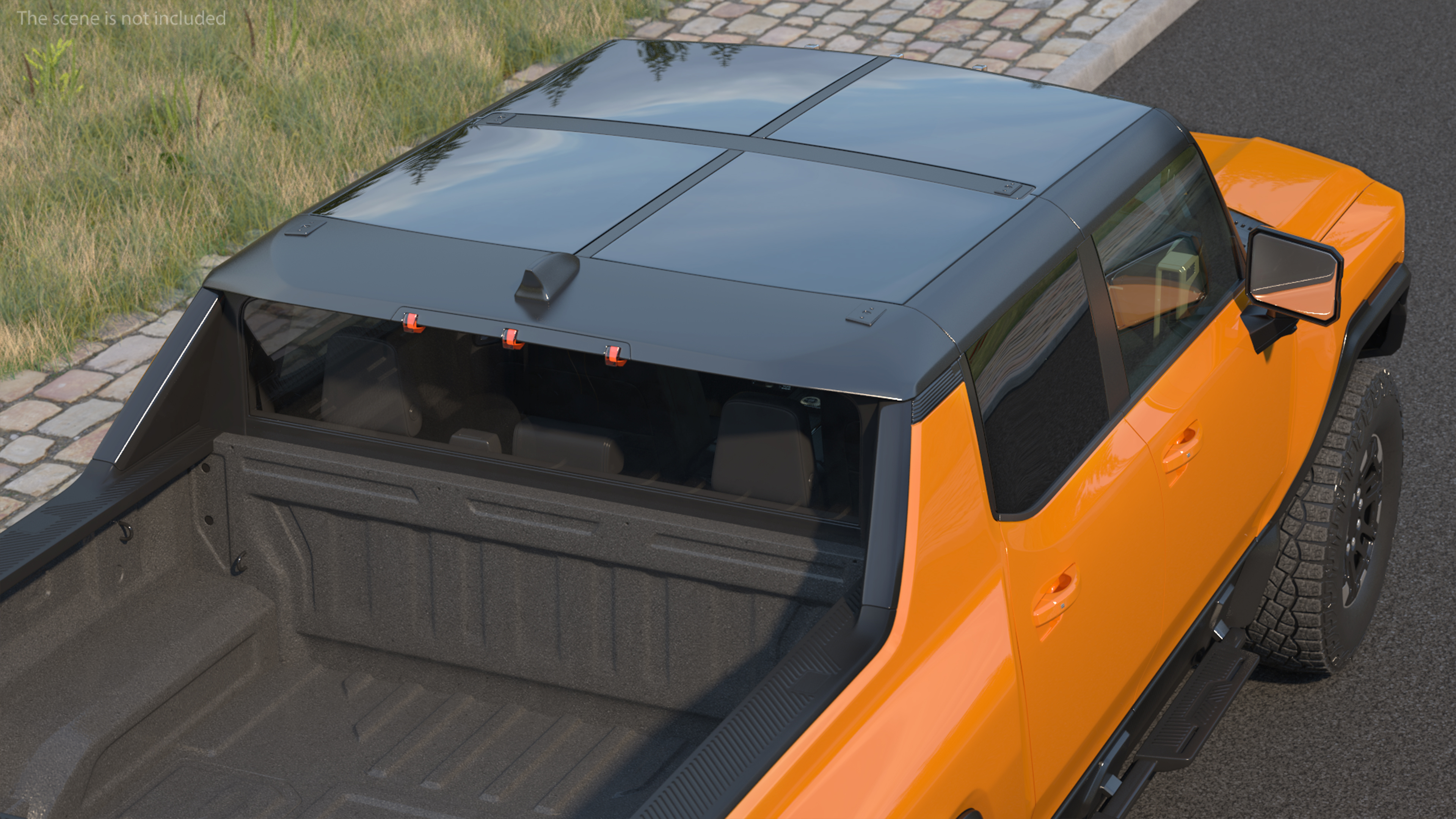 Luxury Electric SUT Truck Orange 3D