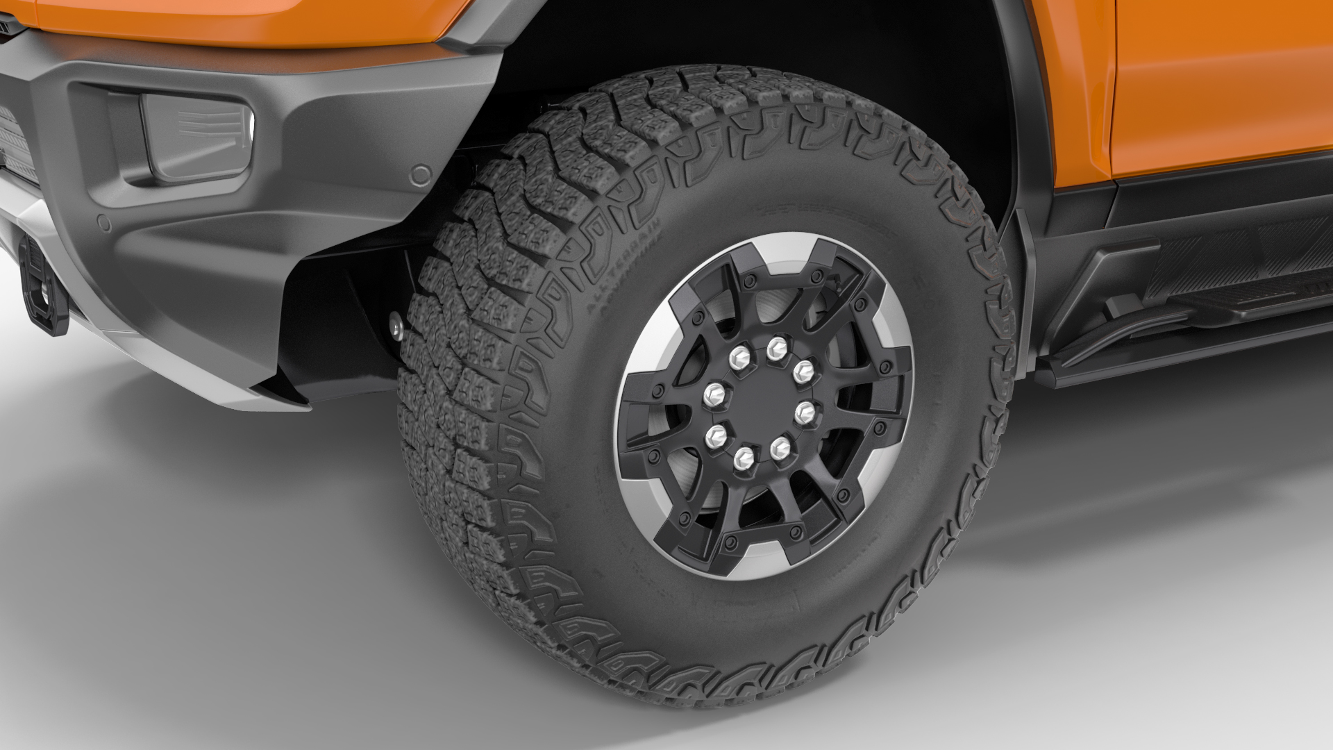 Luxury Electric SUT Truck Orange 3D