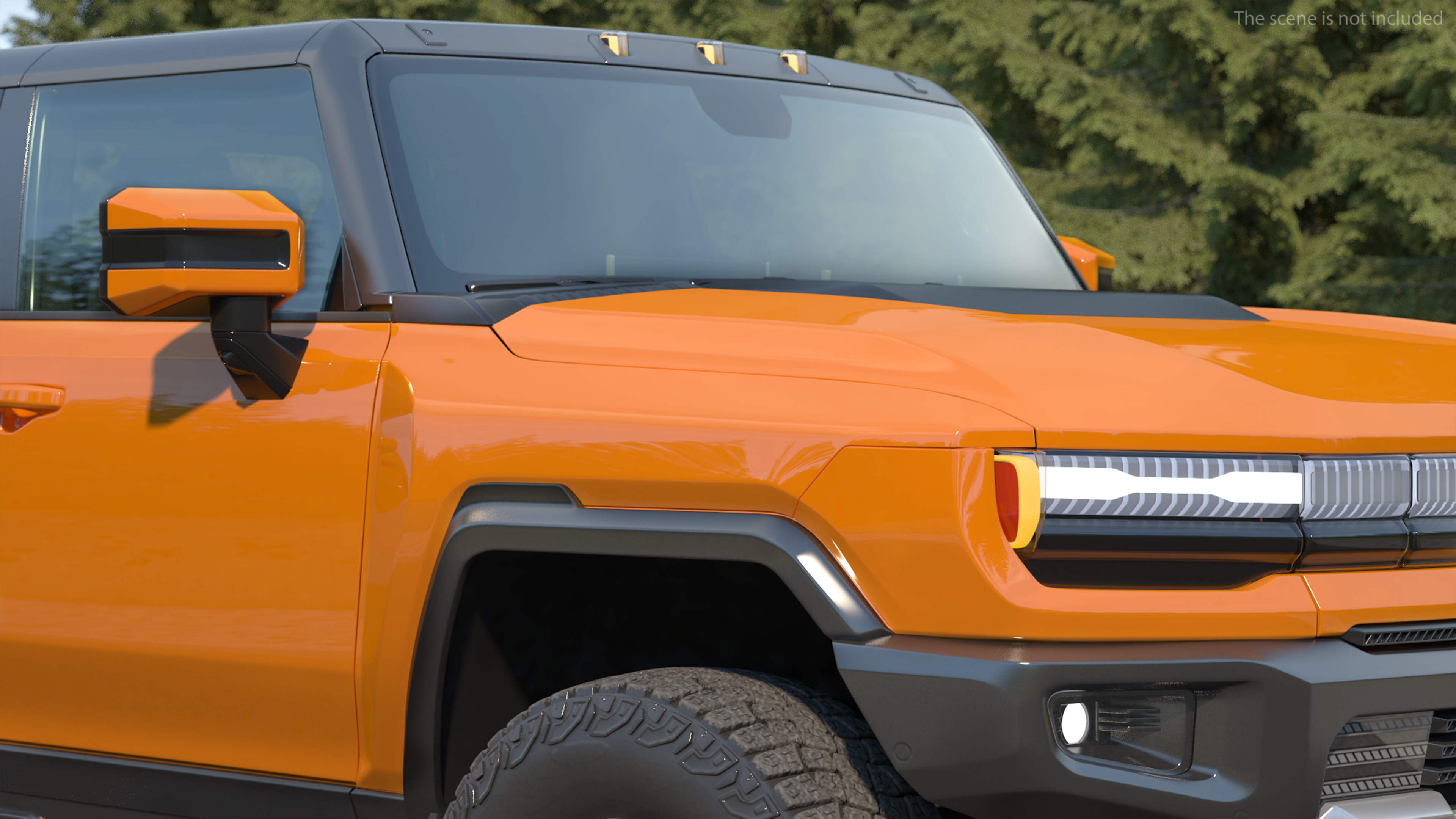Luxury Electric SUT Truck Orange 3D