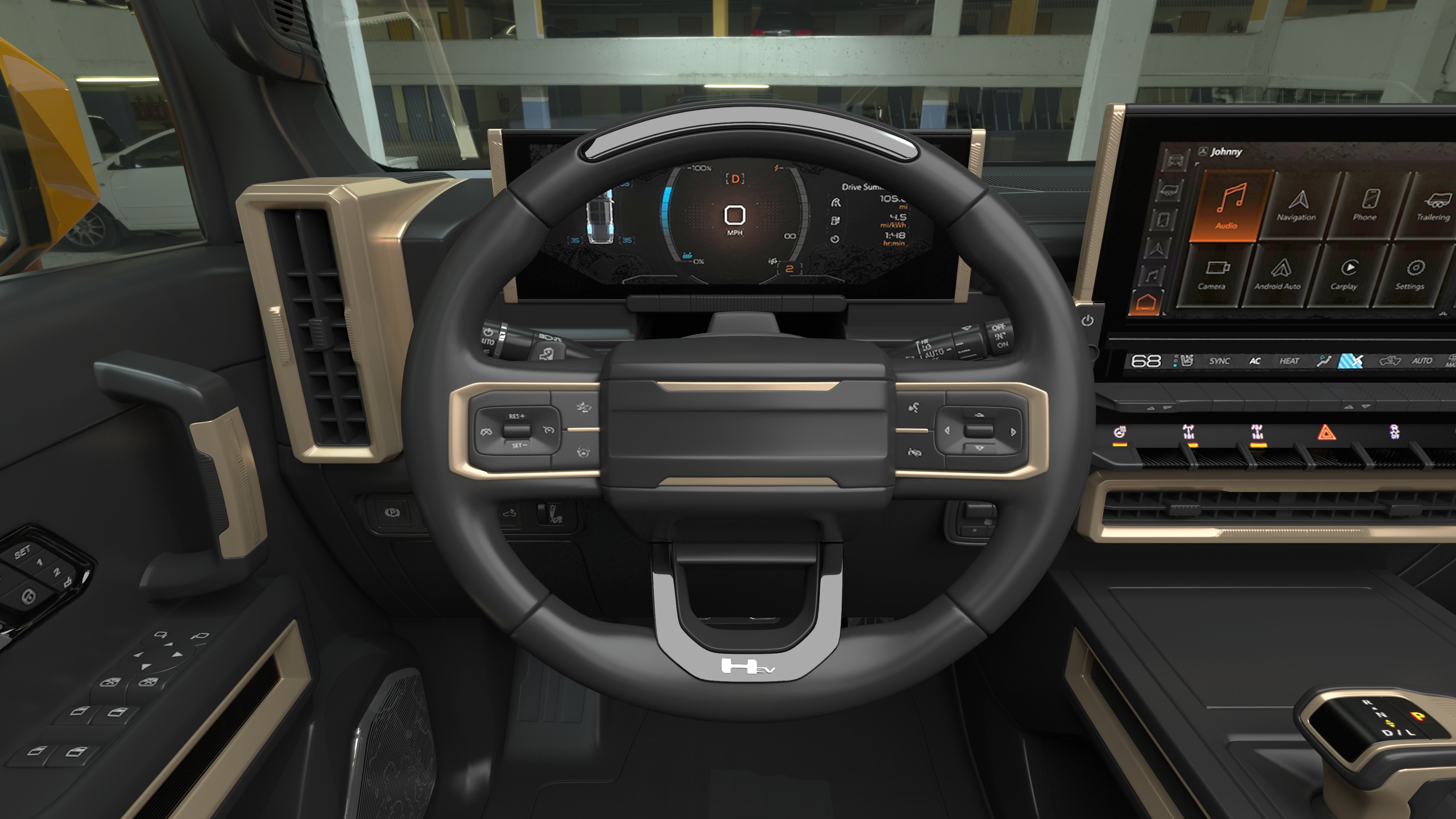 Luxury Electric SUT Truck Orange 3D