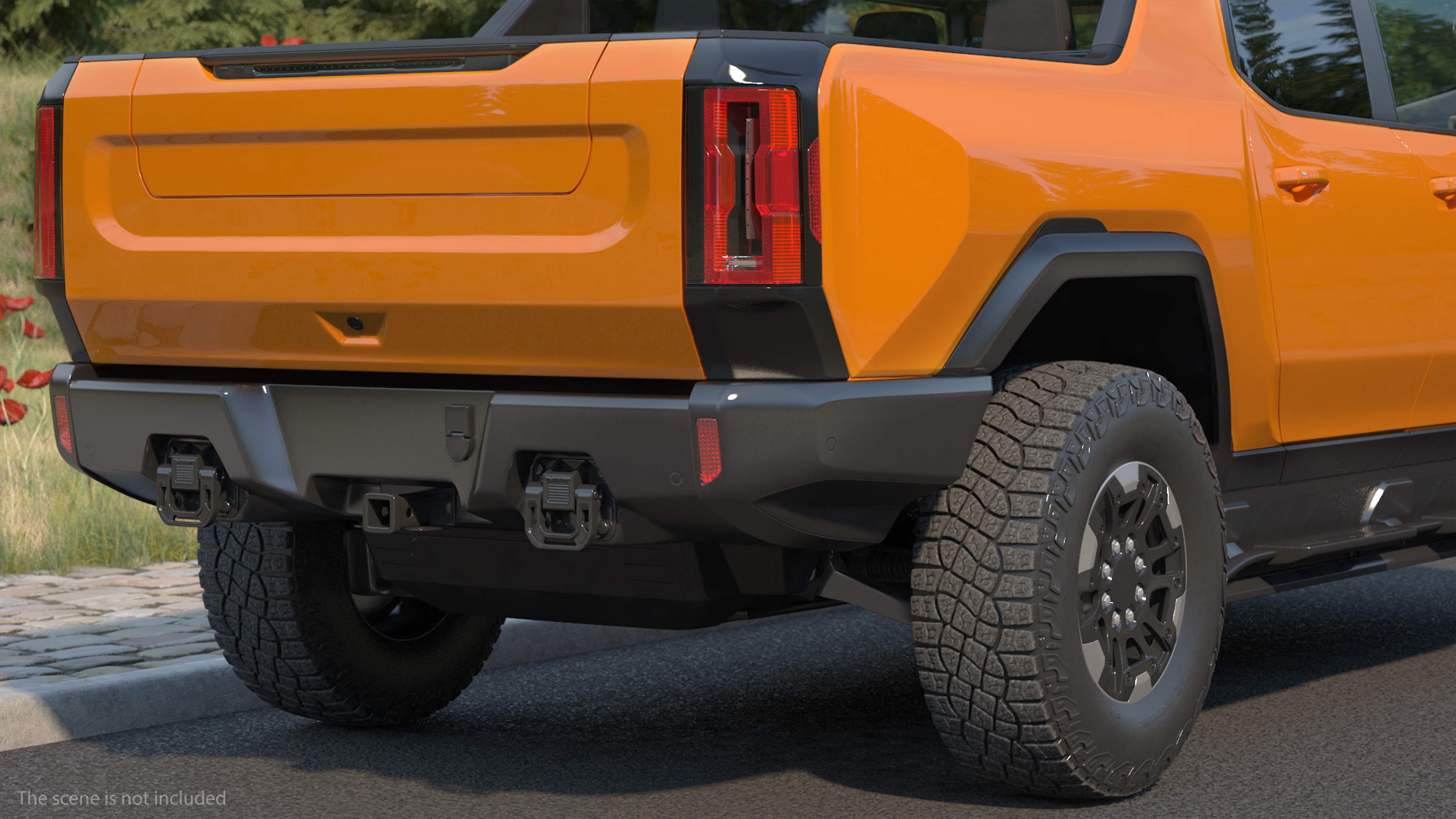 Luxury Electric SUT Truck Orange 3D