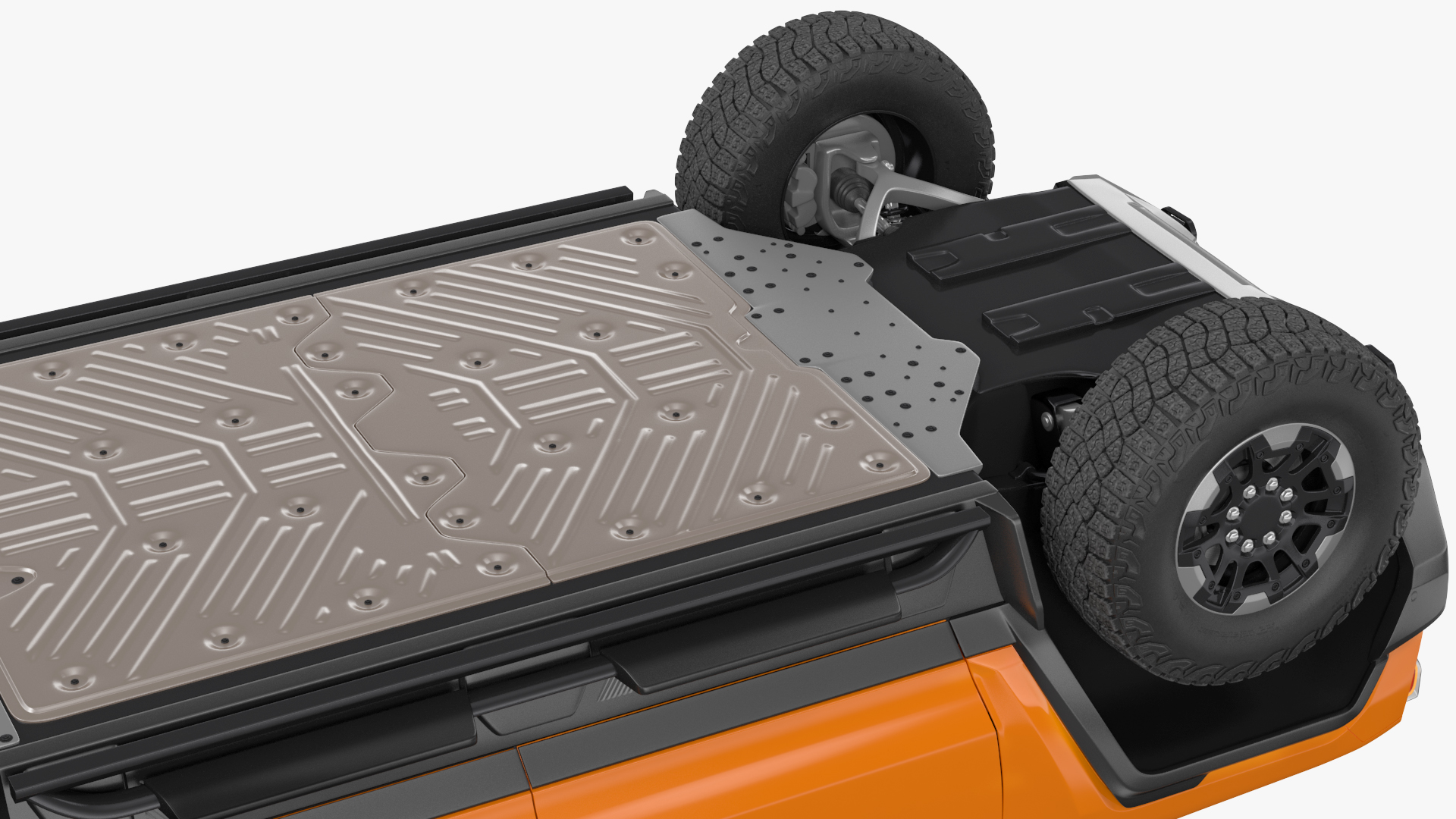 Luxury Electric SUT Truck Orange 3D