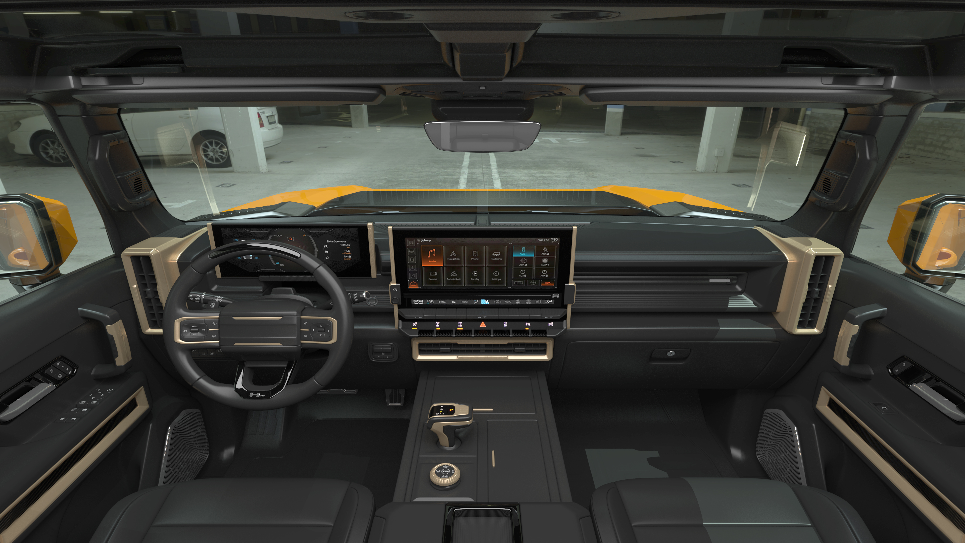 Luxury Electric SUT Truck Orange 3D