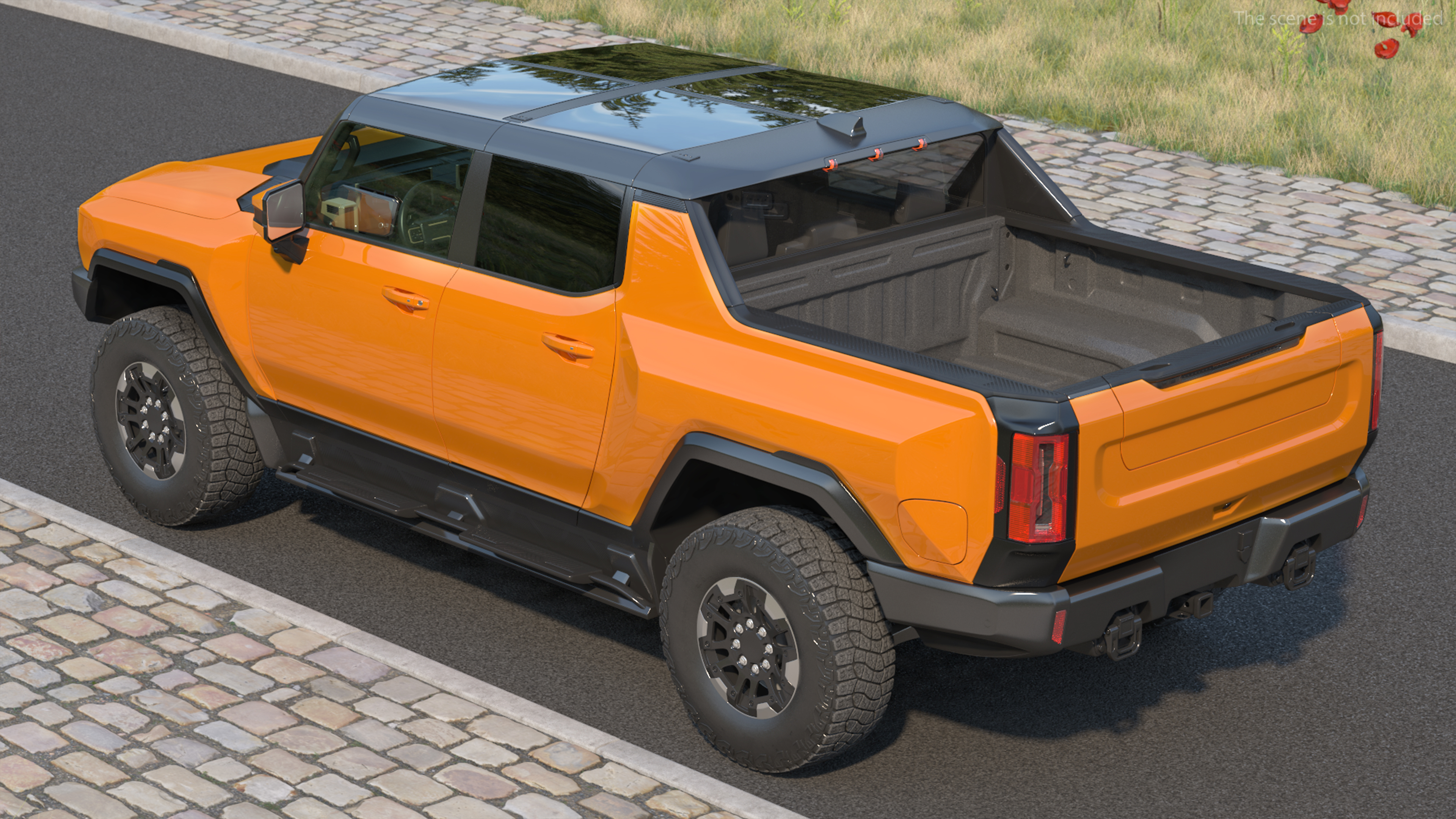 Luxury Electric SUT Truck Orange 3D