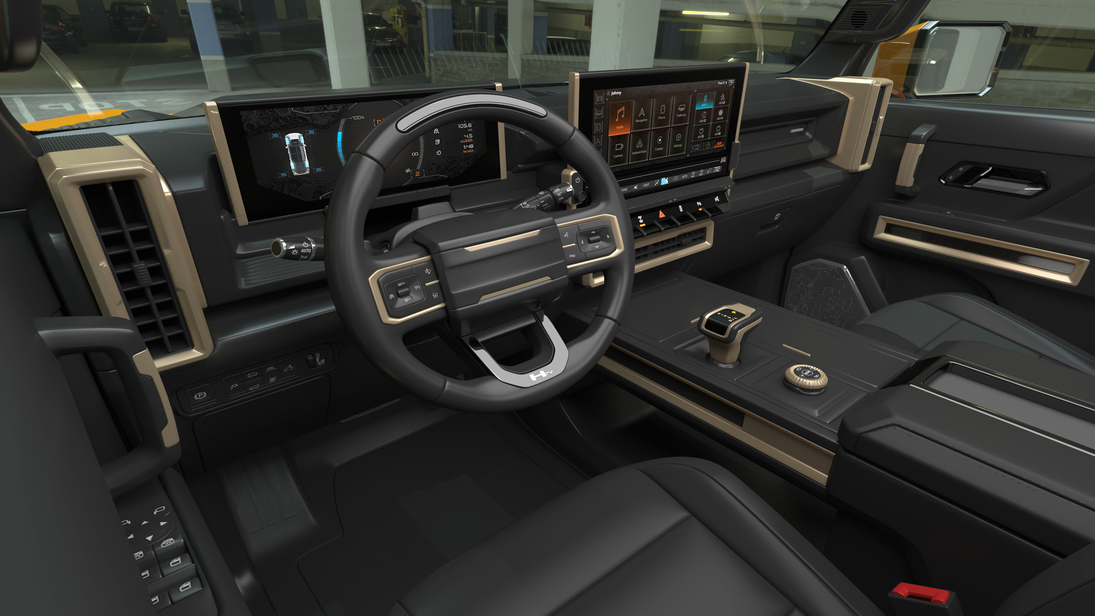 Luxury Electric SUT Truck Orange 3D