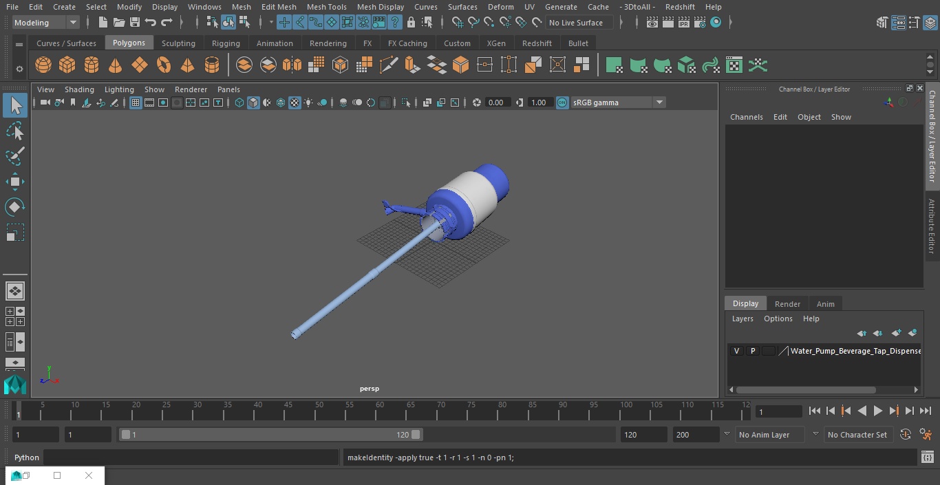 3D Water Pump Beverage Tap Dispenser model