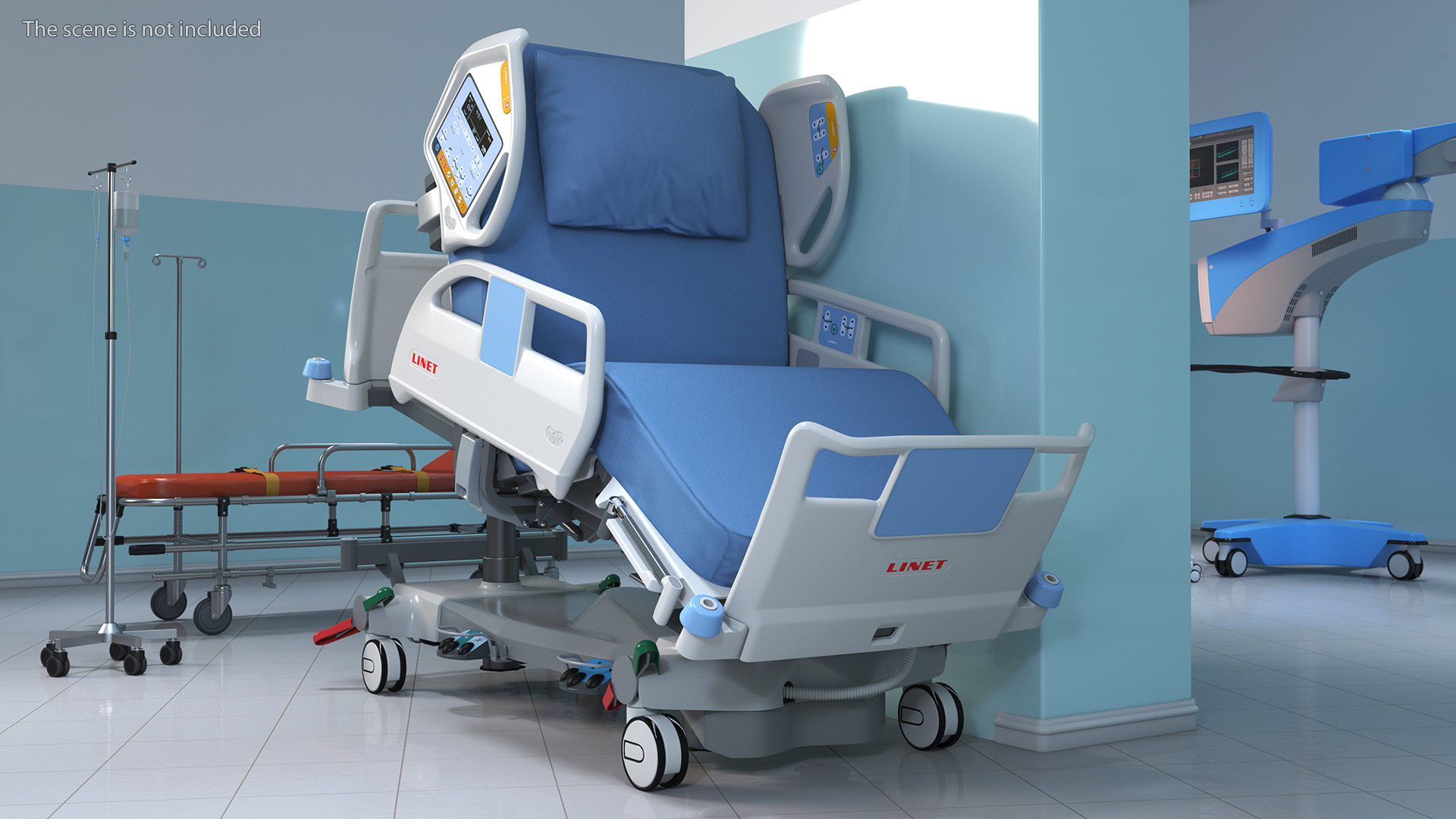 3D model Intensive Care Bed Rigged