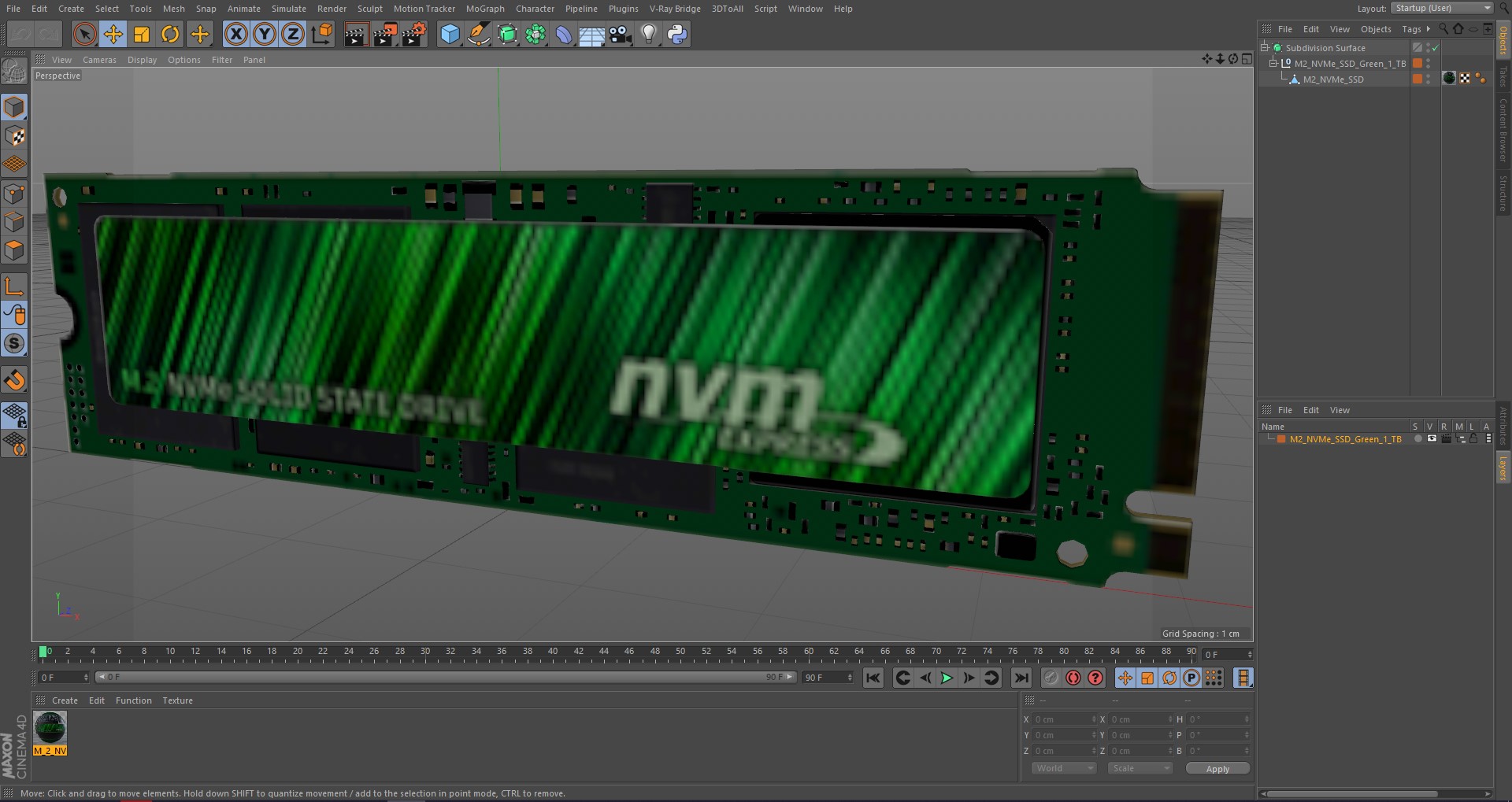 M2 NVMe SSD Green 1 TB 3D
