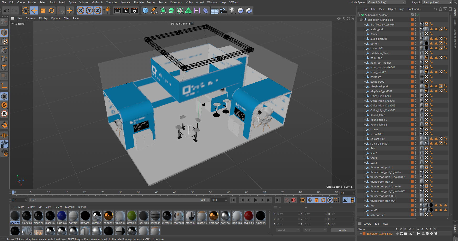 3D Exhibition Stand Blue