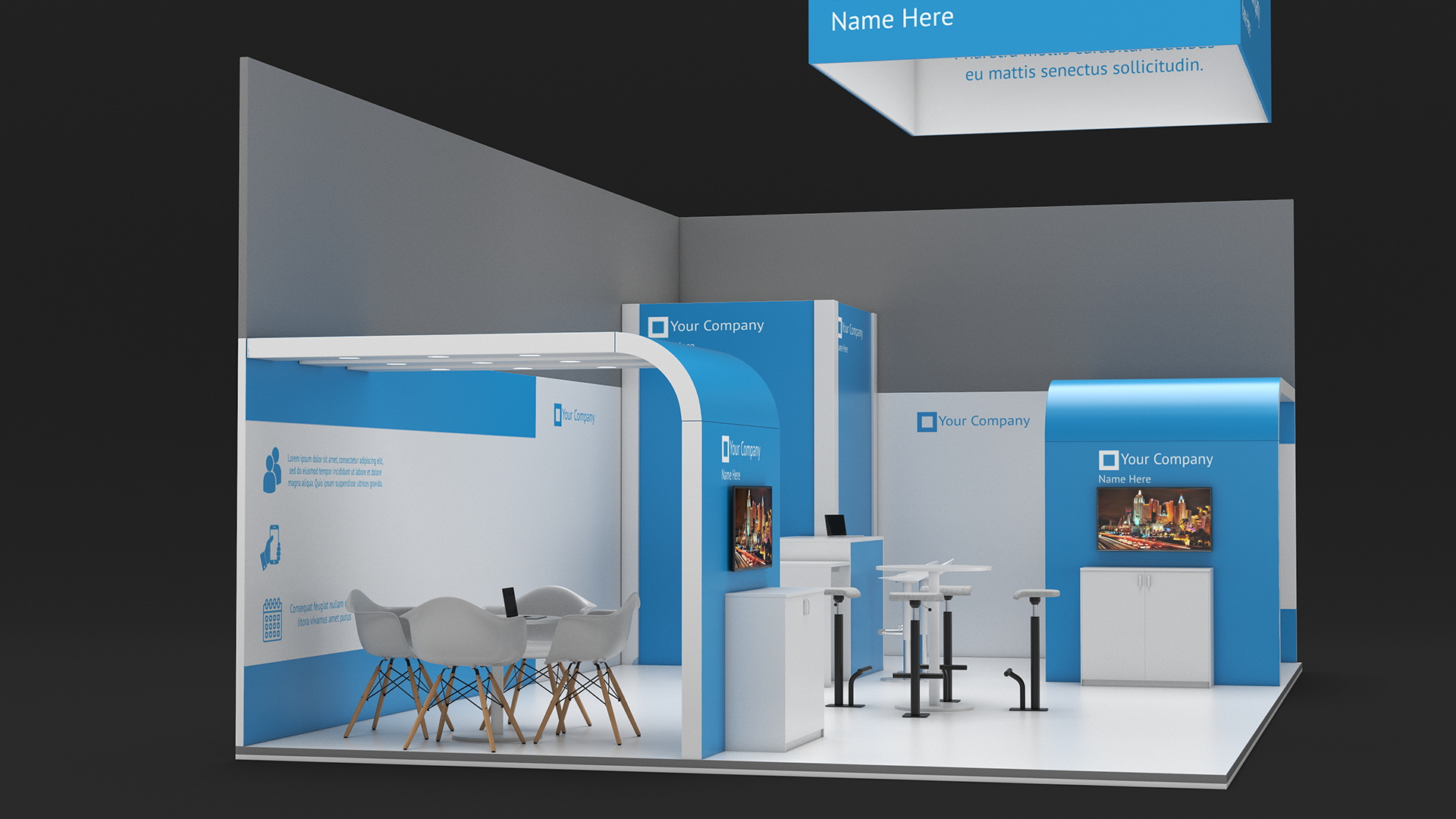 3D Exhibition Stand Blue