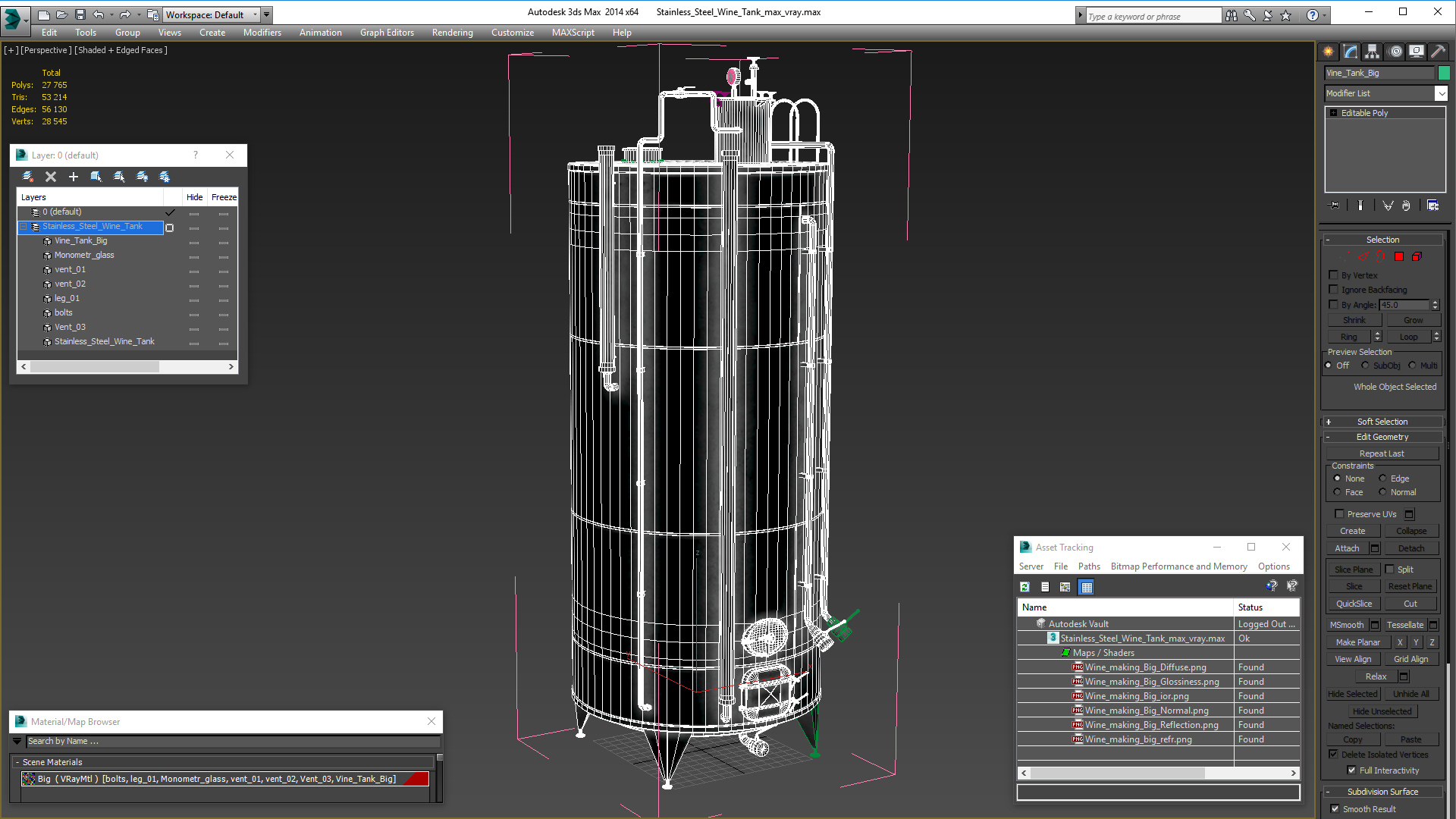 3D model Stainless Steel Wine Tank