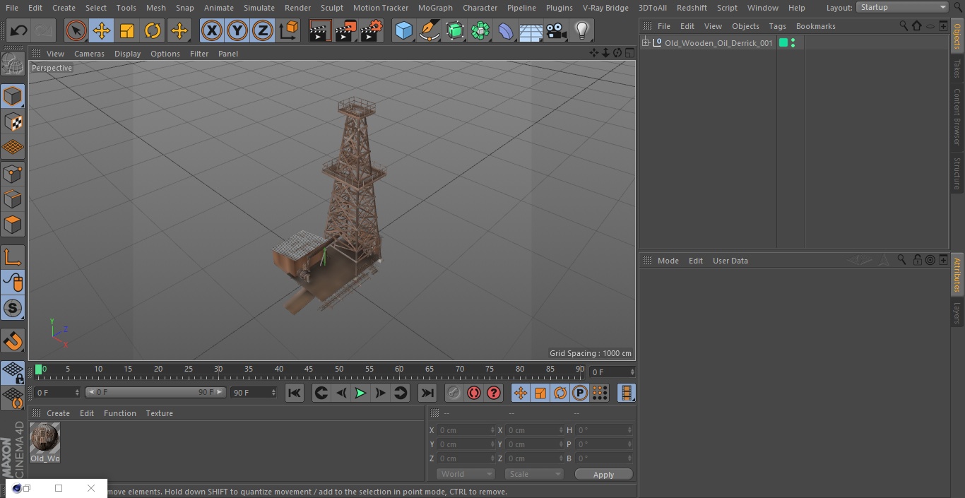 Old Wooden Oil Derrick 3D