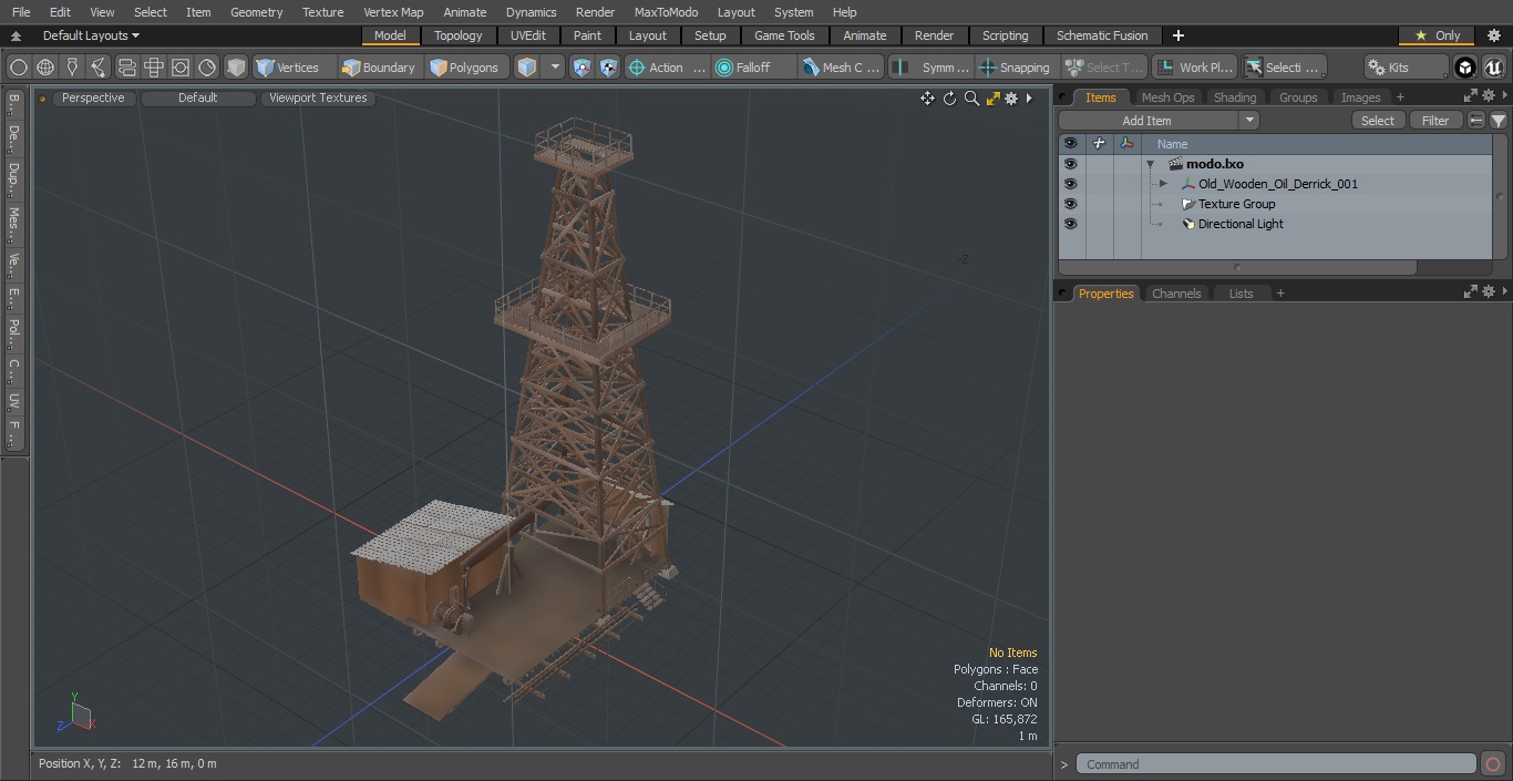 Old Wooden Oil Derrick 3D