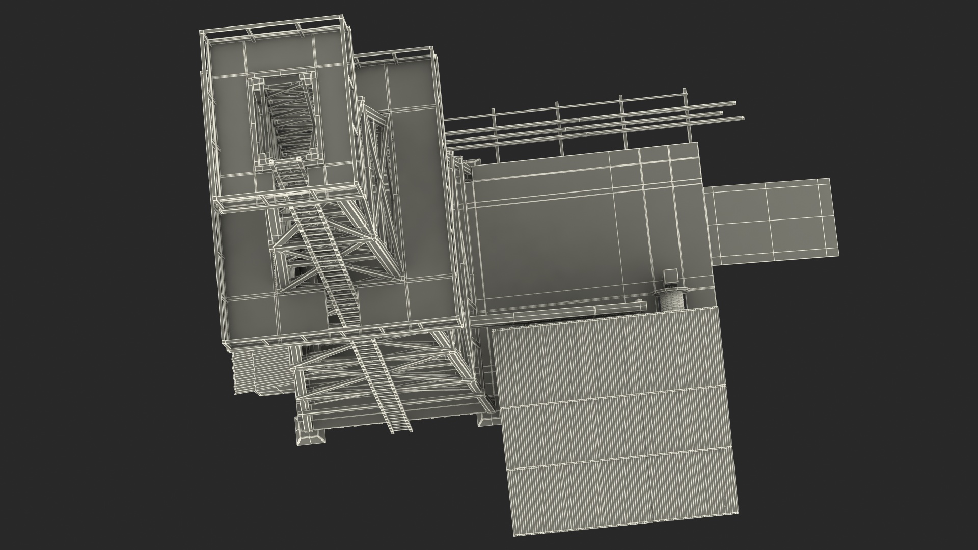 Old Wooden Oil Derrick 3D