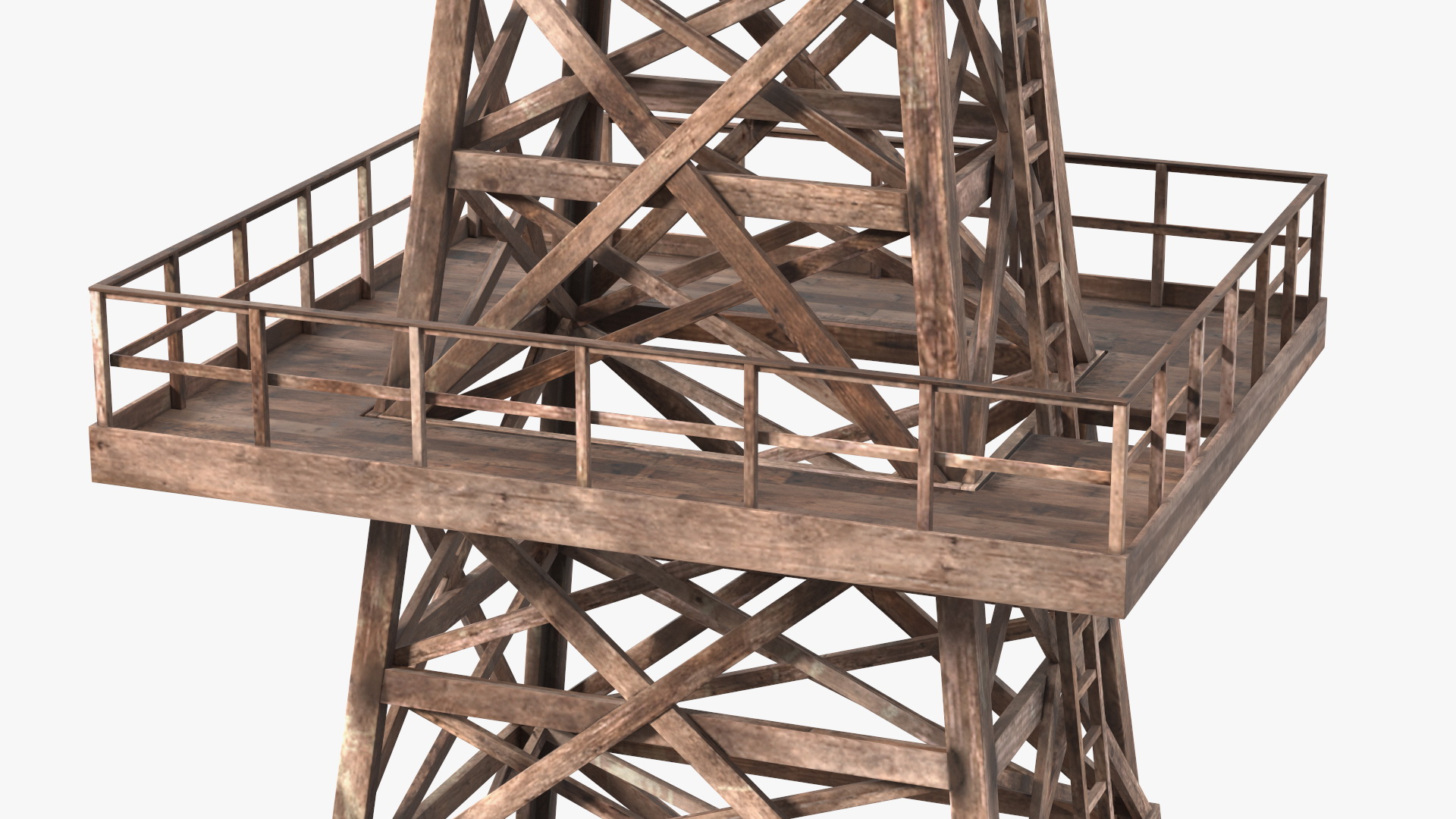 Old Wooden Oil Derrick 3D