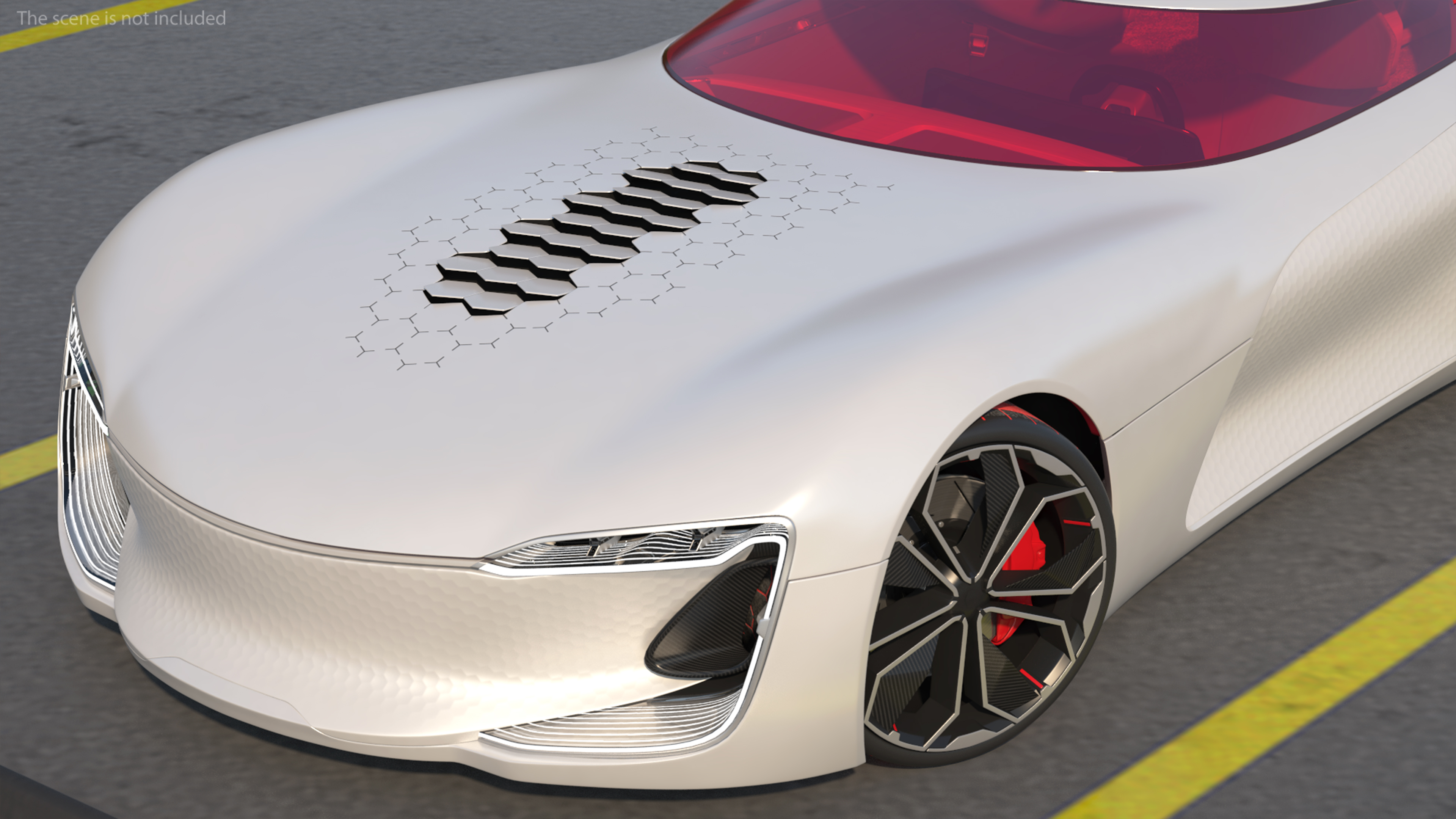 3D Electric Concept Car Rigged for Cinema 4D