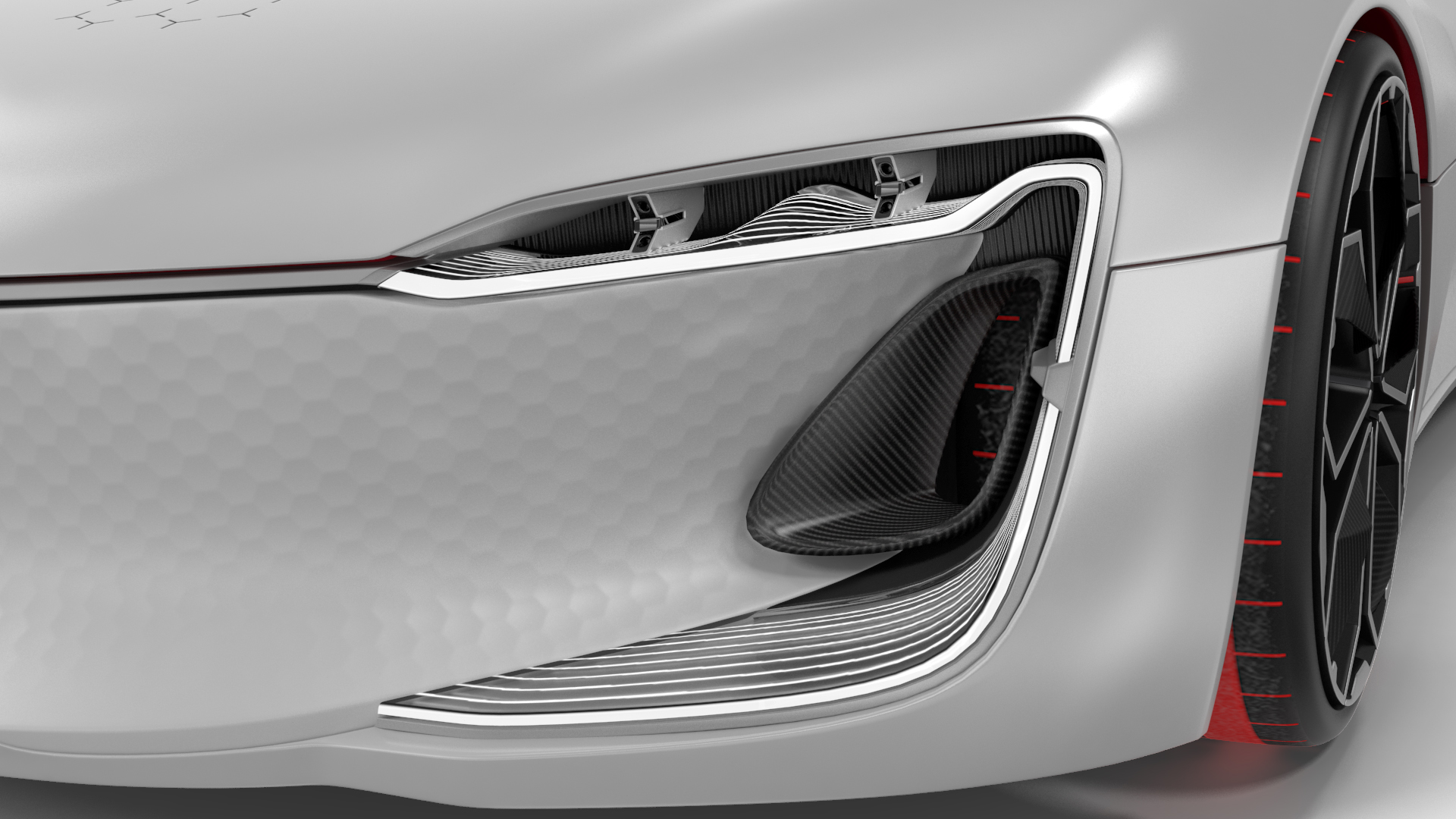 3D Electric Concept Car Rigged for Cinema 4D