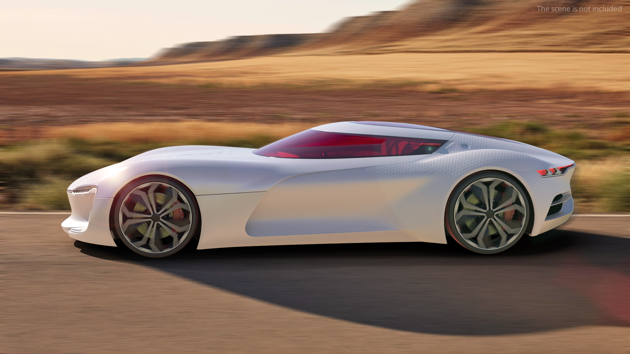 3D Electric Concept Car Rigged for Cinema 4D