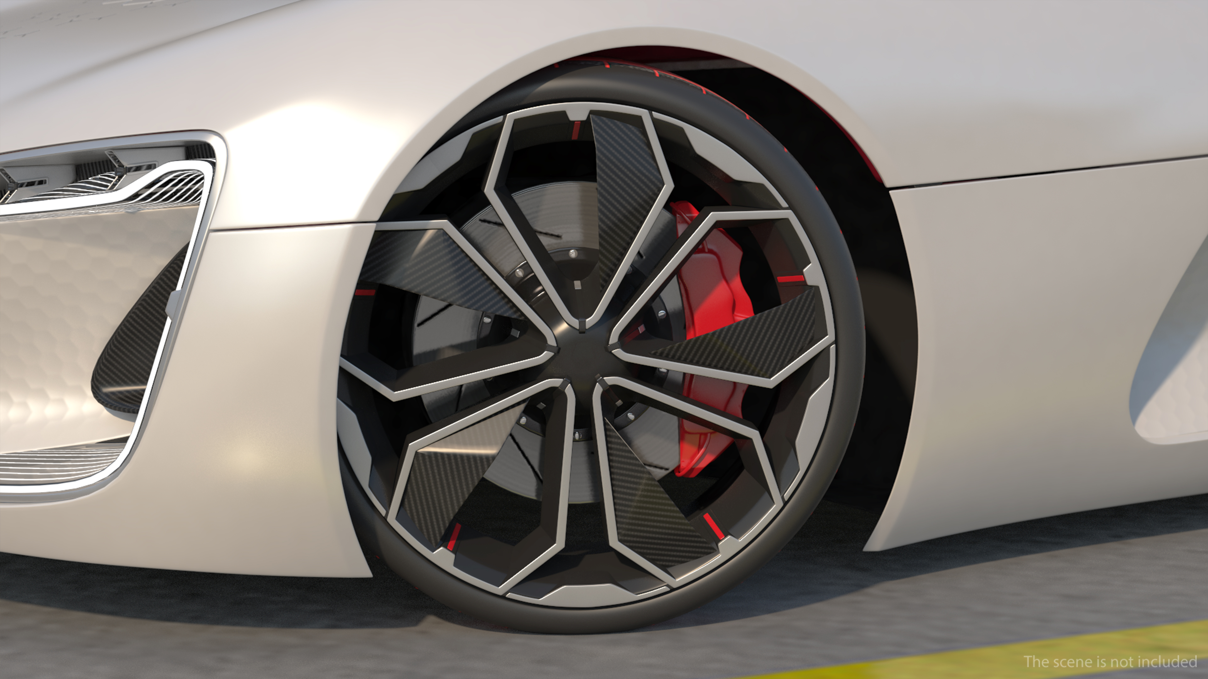 3D Electric Concept Car Rigged for Cinema 4D