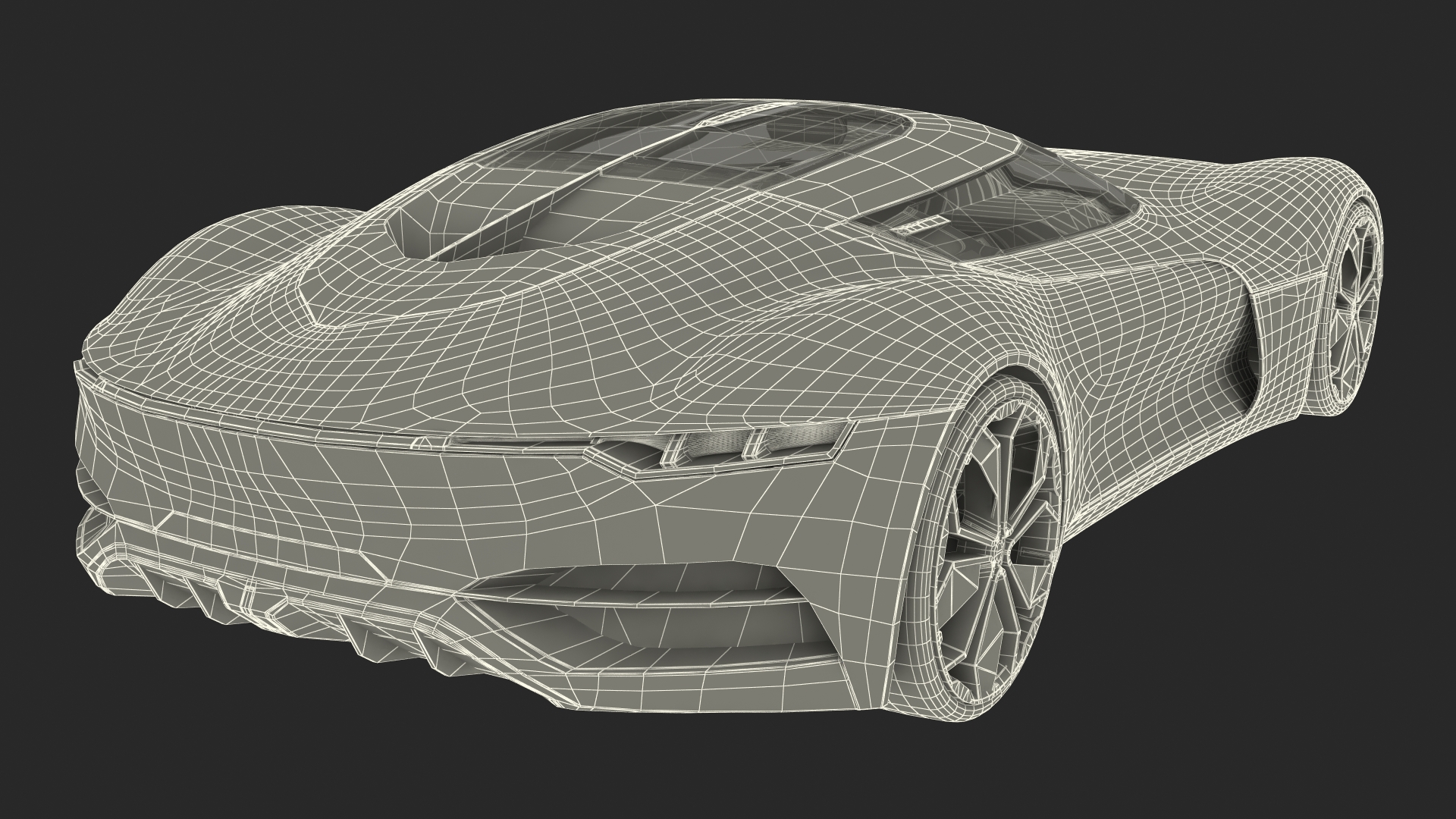 3D Electric Concept Car Rigged for Cinema 4D