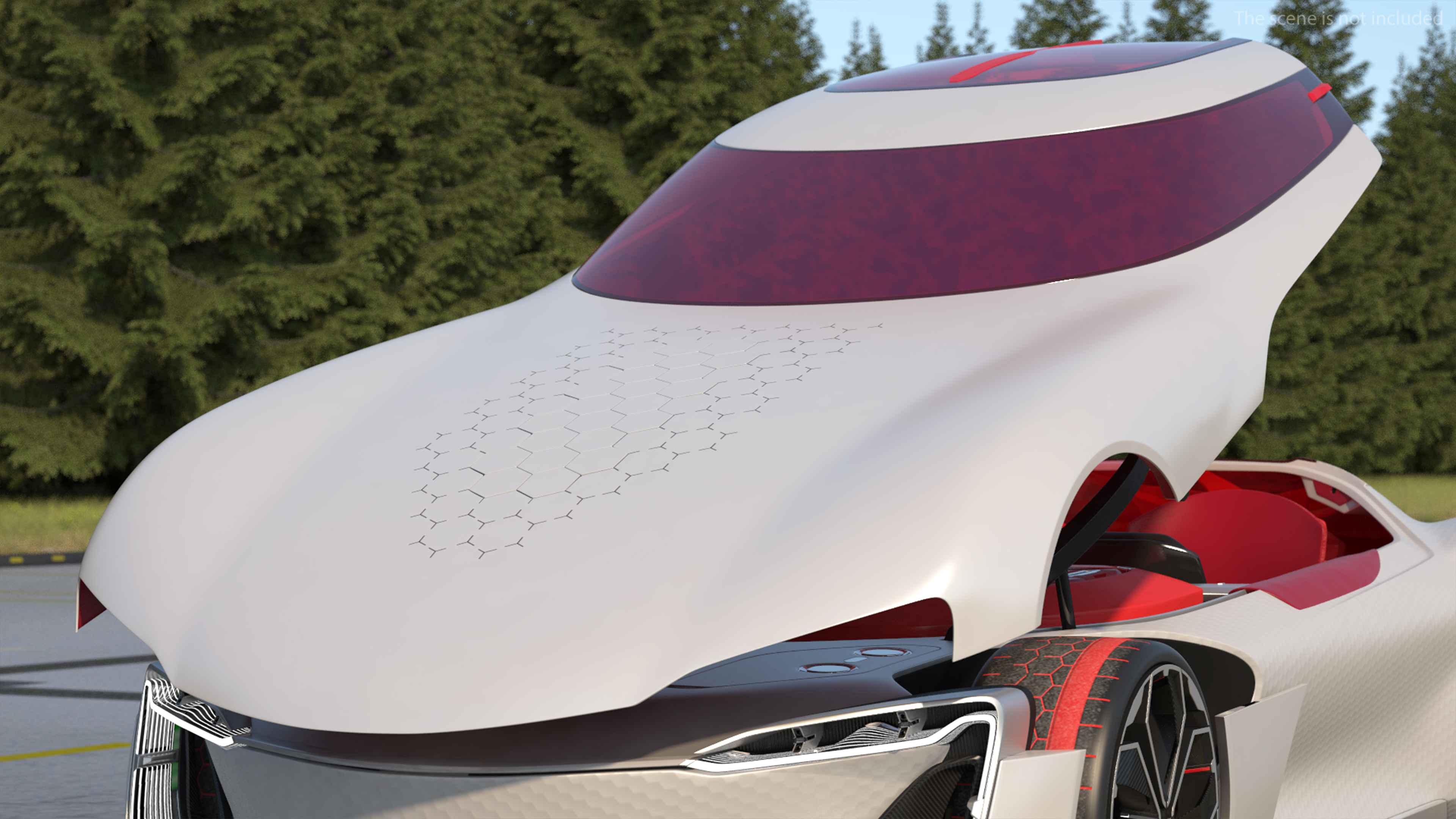 3D Electric Concept Car Rigged for Cinema 4D