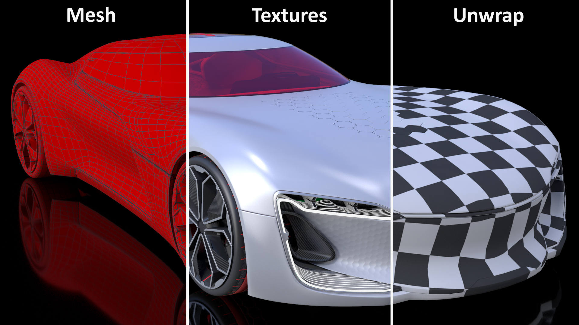 3D Electric Concept Car Rigged for Cinema 4D