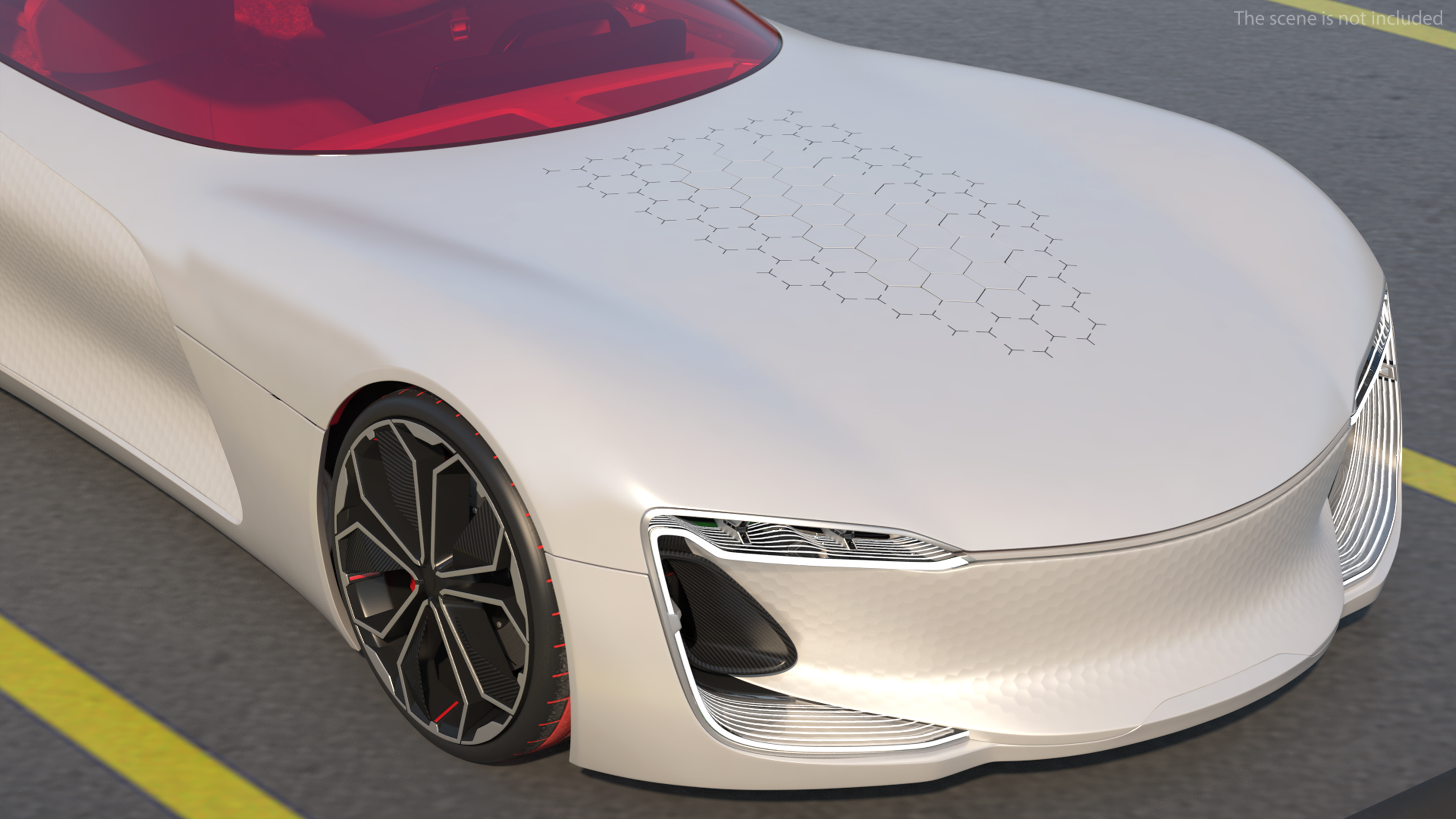 3D Electric Concept Car Rigged for Cinema 4D