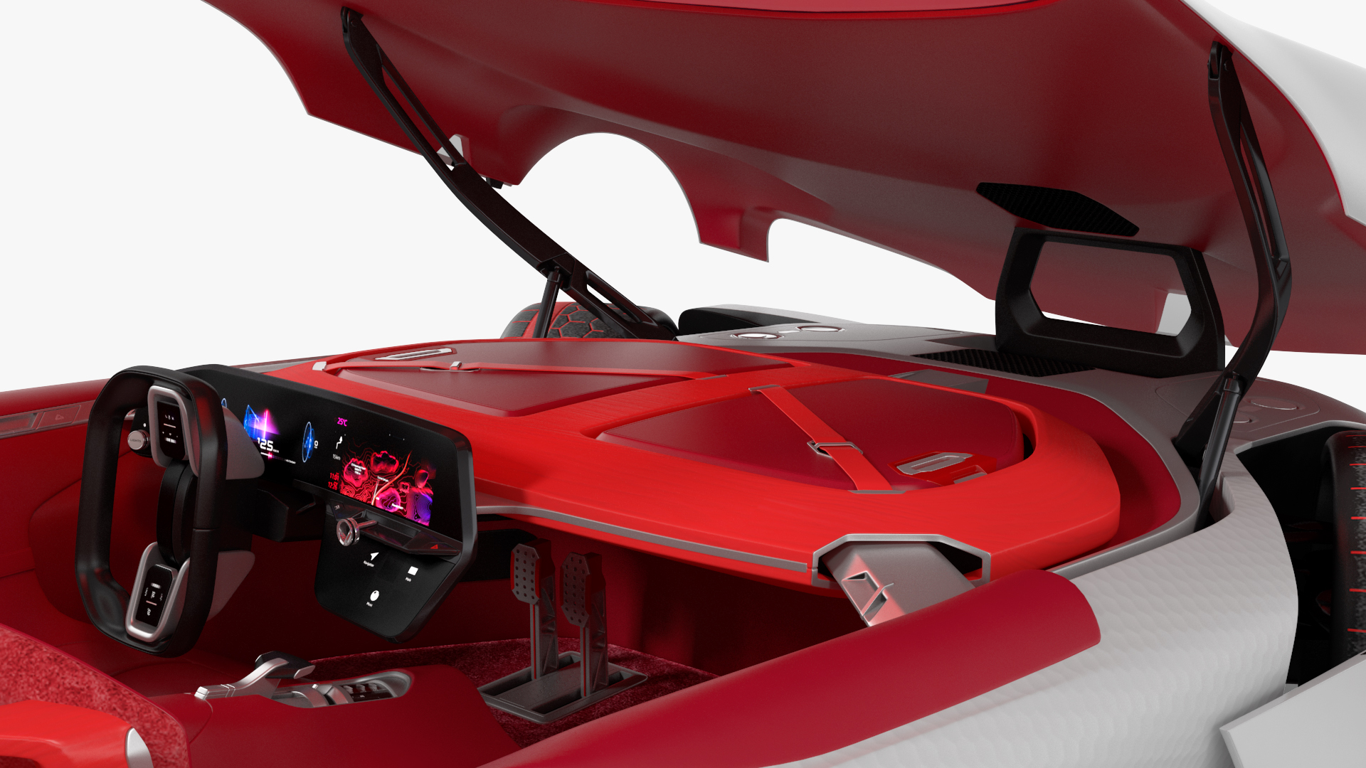 3D Electric Concept Car Rigged for Cinema 4D