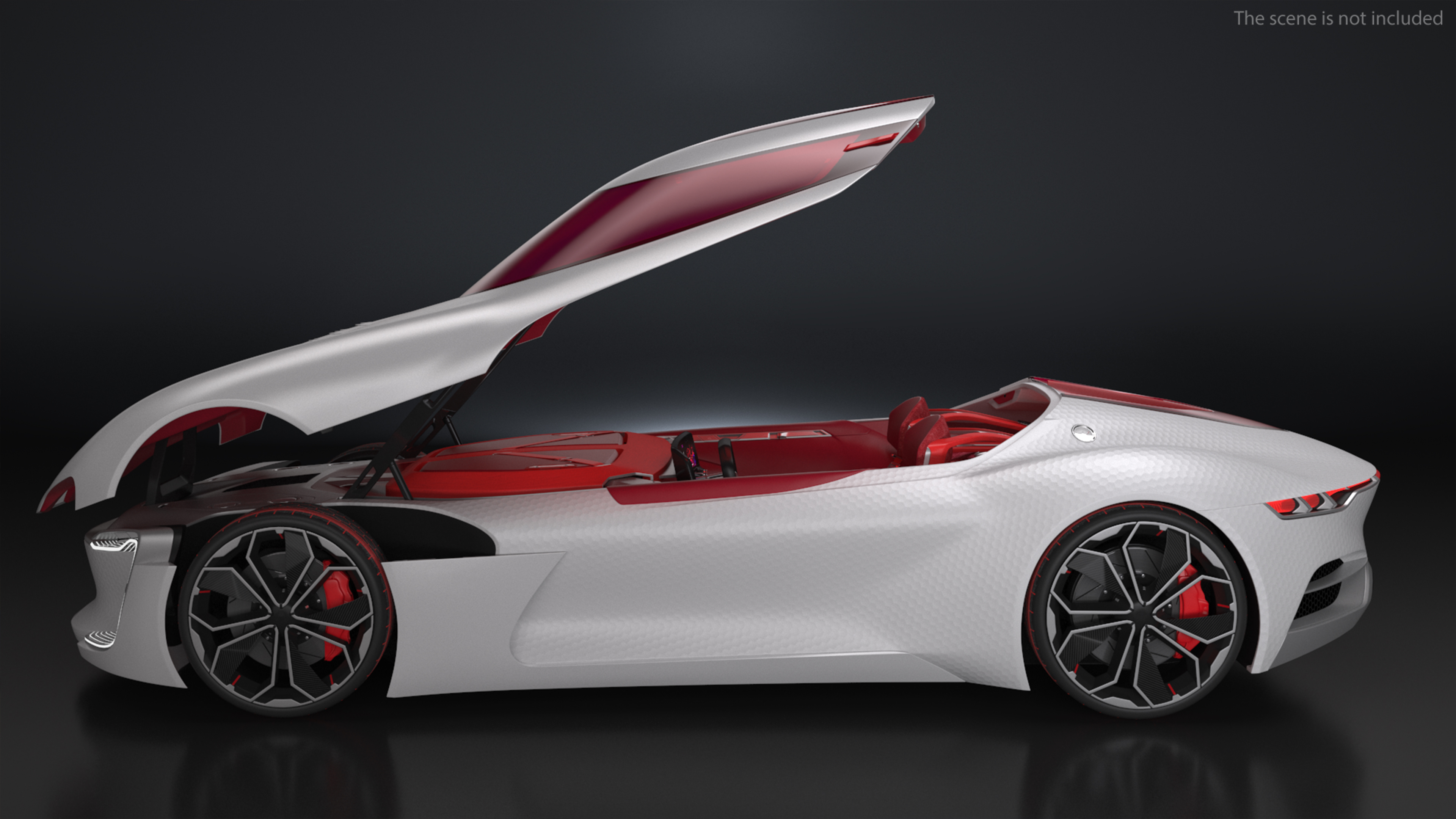 3D Electric Concept Car Rigged for Cinema 4D