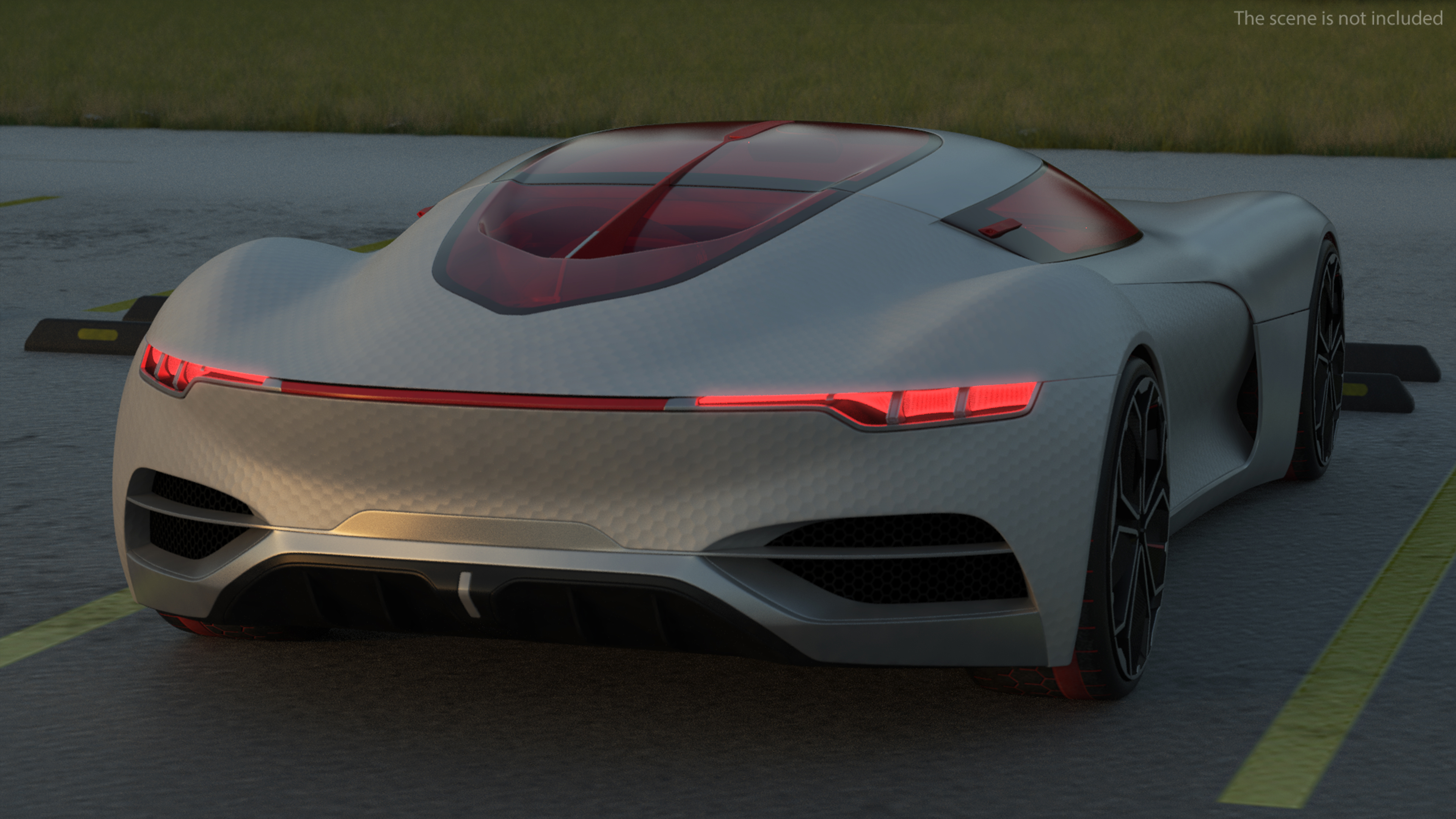 3D Electric Concept Car Rigged for Cinema 4D