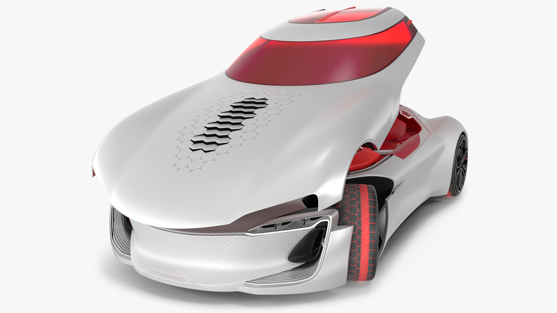 3D Electric Concept Car Rigged for Cinema 4D