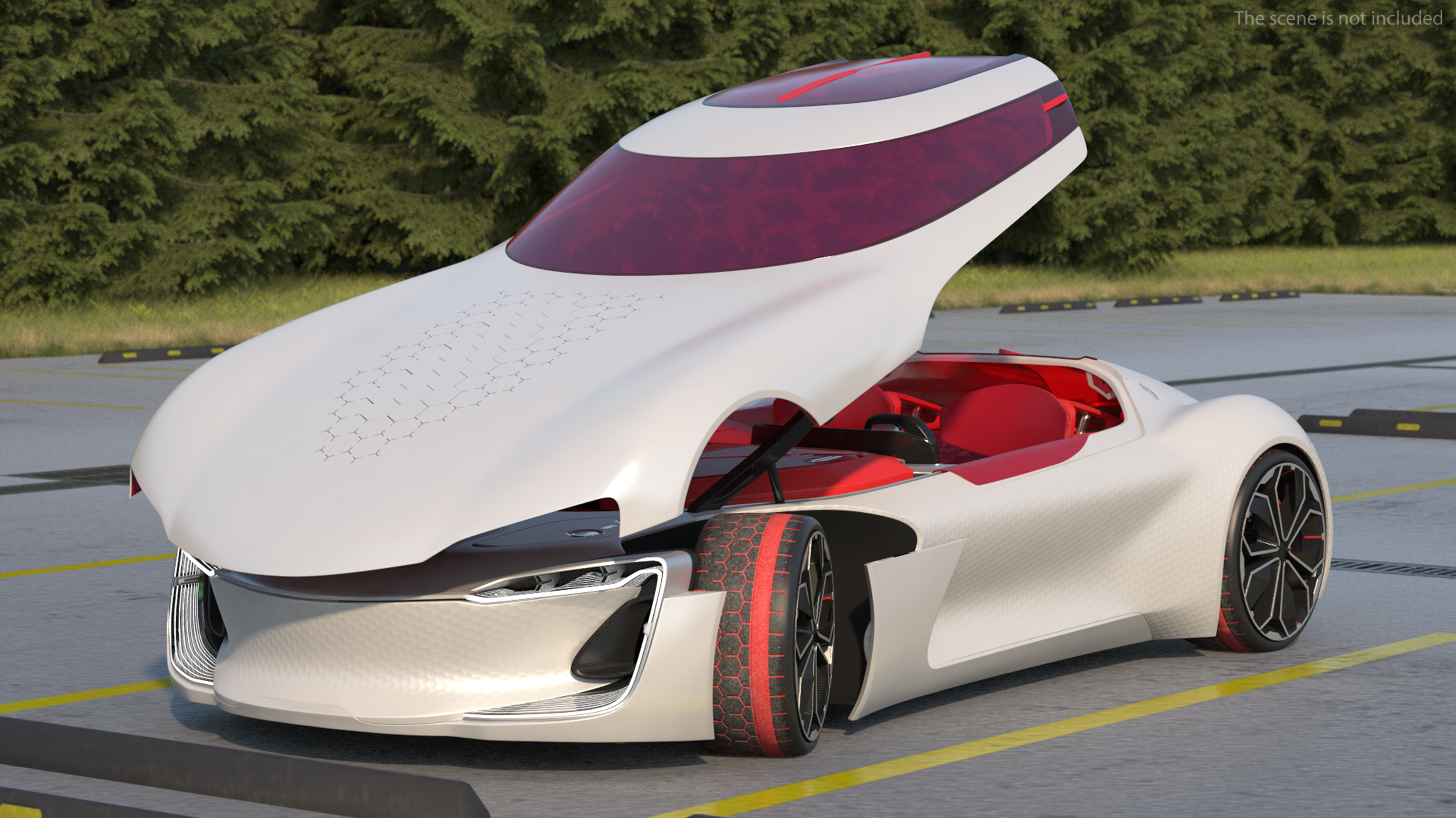3D Electric Concept Car Rigged for Cinema 4D