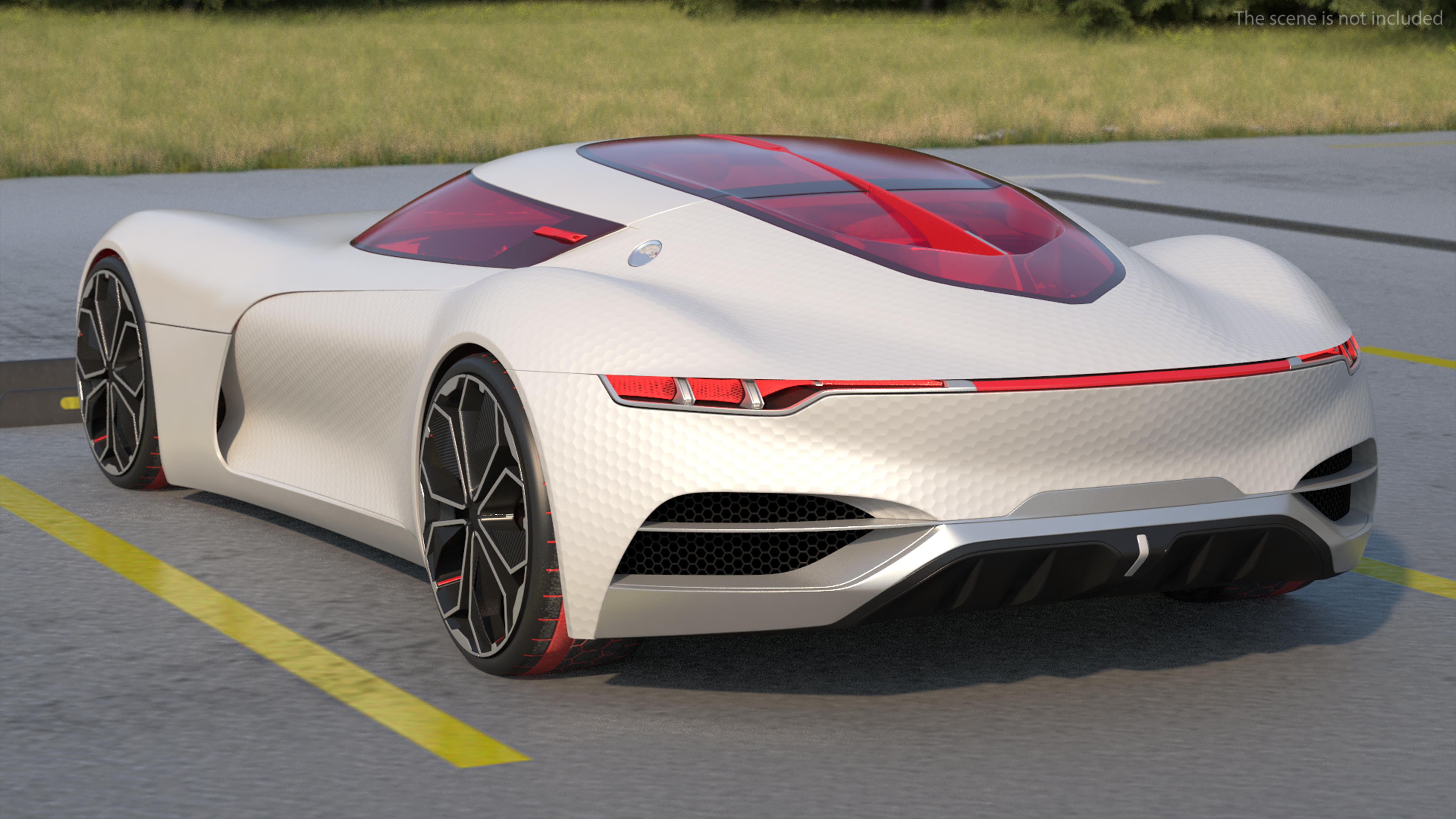 3D Electric Concept Car Rigged for Cinema 4D