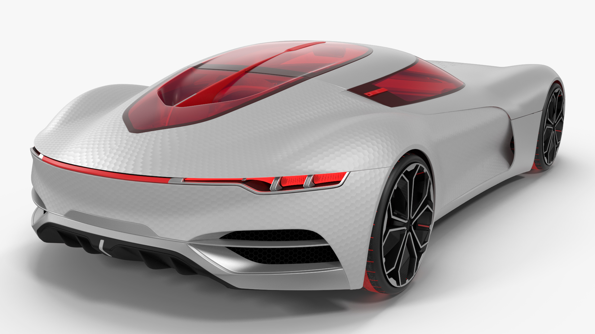 3D Electric Concept Car Rigged for Cinema 4D