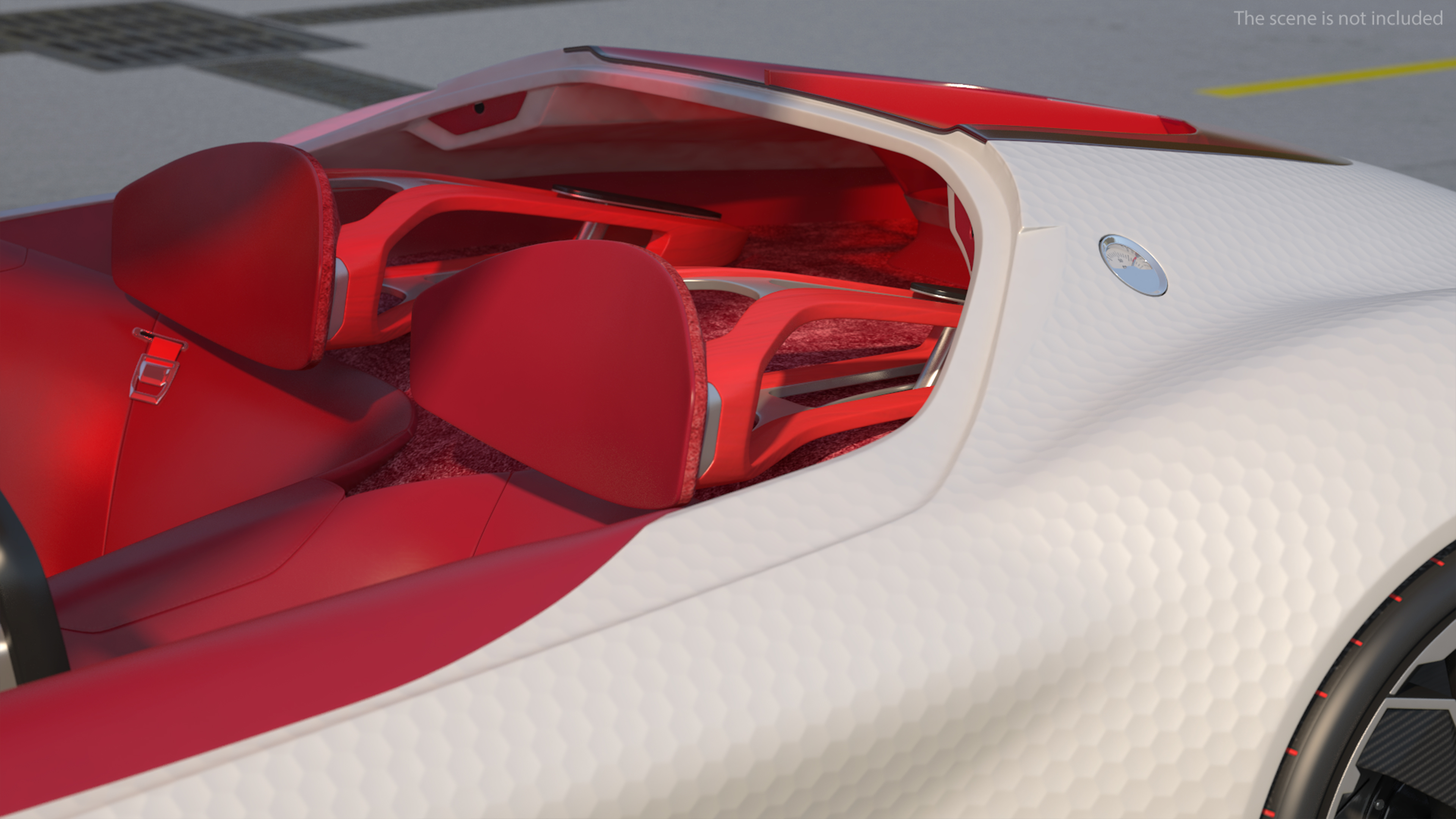 3D Electric Concept Car Rigged for Cinema 4D