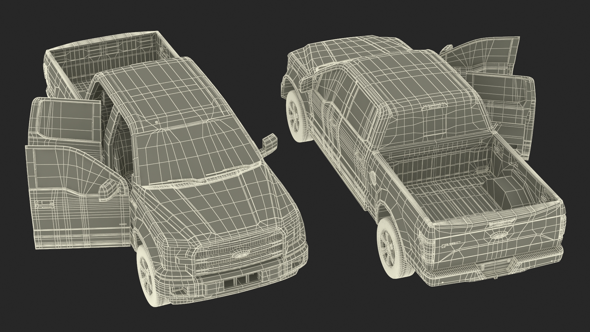 3D Ford F150 Pickup Truck Simple Interior model