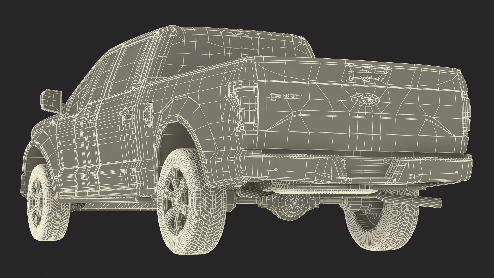 3D Ford F150 Pickup Truck Simple Interior model
