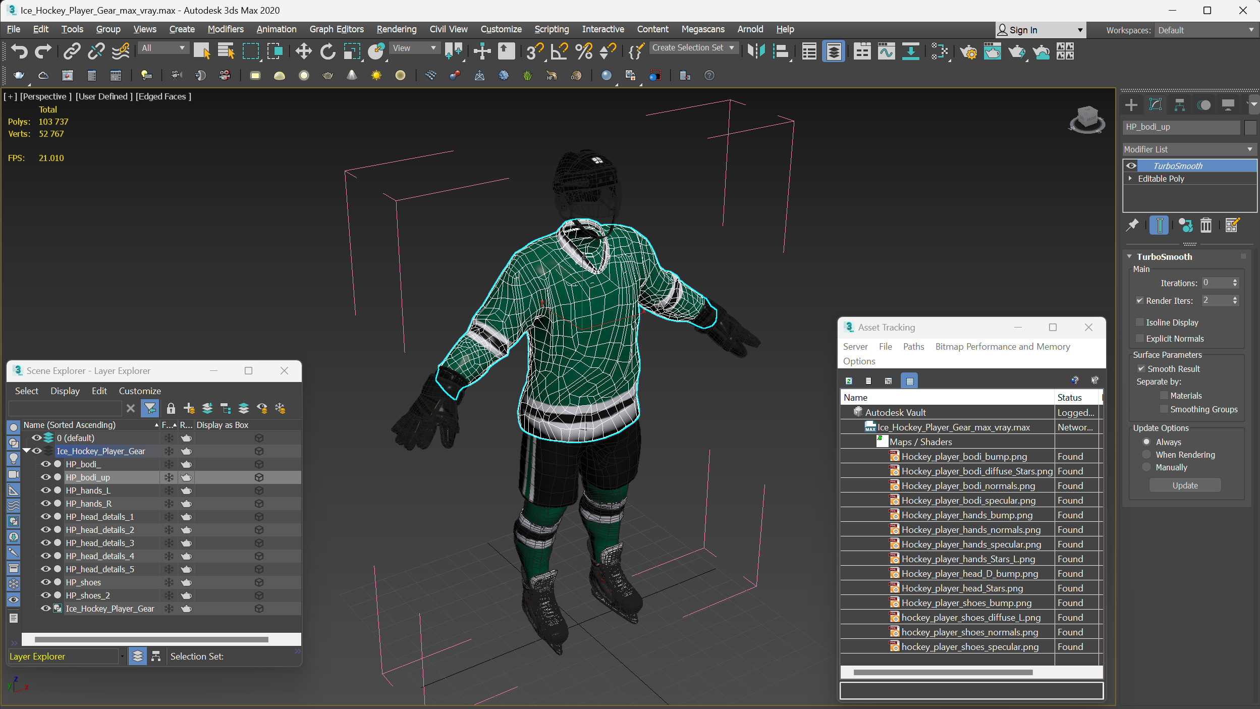 Ice Hockey Player Gear 3D