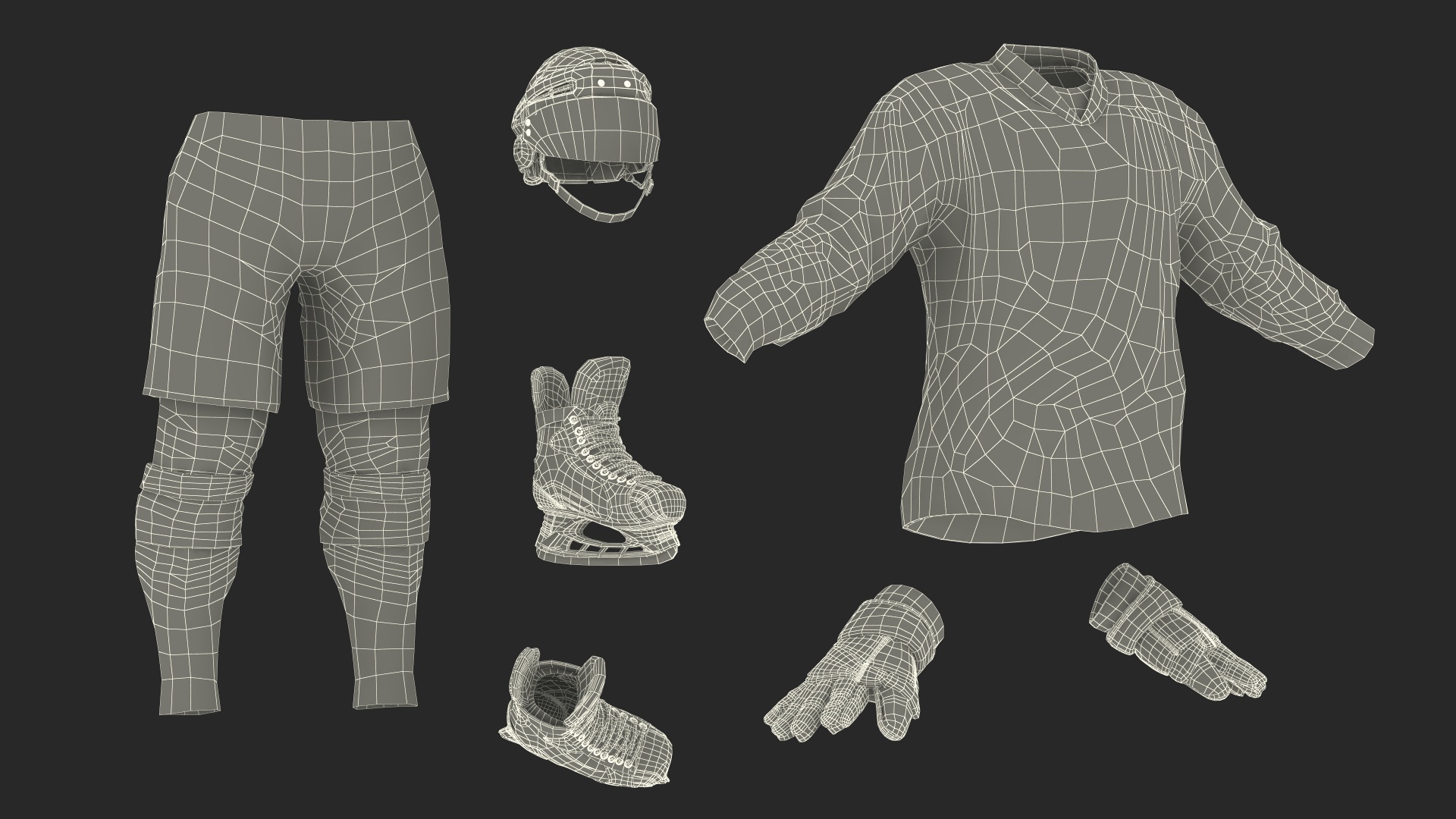 Ice Hockey Player Gear 3D
